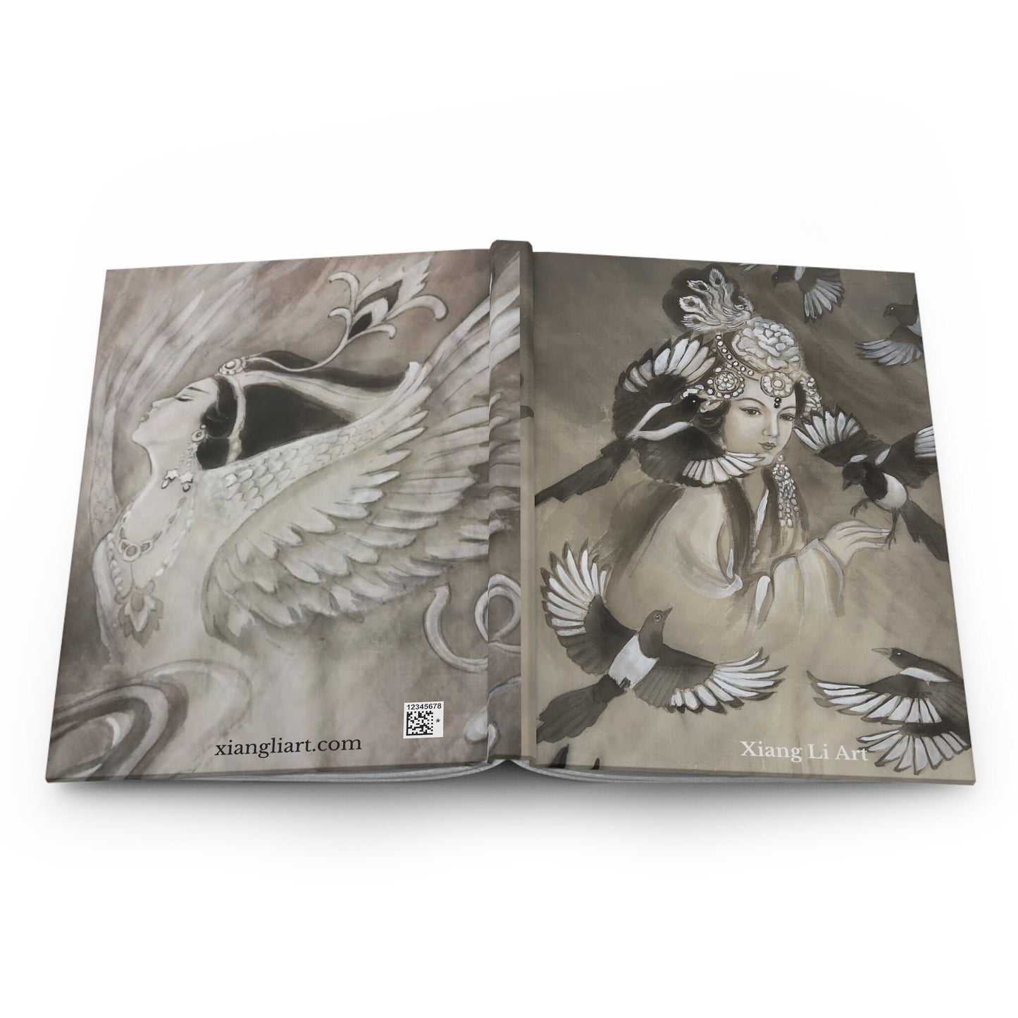 Hardcover Journal Matte | Empresses on the front & back covers | Chinese watercolor on silk | Empress Collection by Xiang Li Art