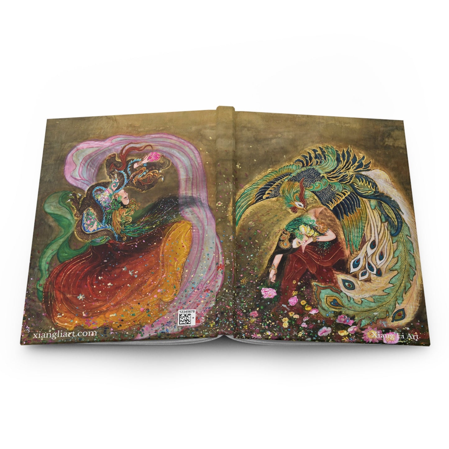 Hardcover Journal Matte | With ancient Chinese Empresses on front and back cover | Print of Chinese watercolor on silk