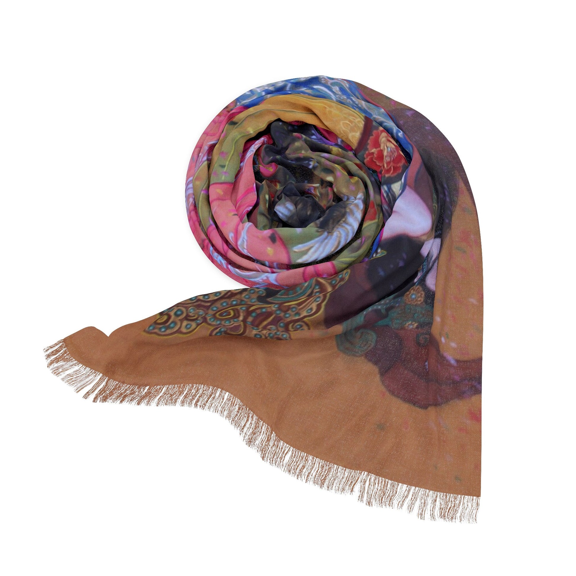 Empress Ming Dao and Empress Ming Yuan Light Scarf, water color painting, women fashion scarf, Chinese New Year gift, unique cultural gift