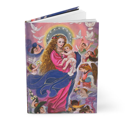 Madonna and Child on the front and back cover | Hardcover Journal Matte | Virgin Mary with baby Jesus | Water color painting by Xiang Li