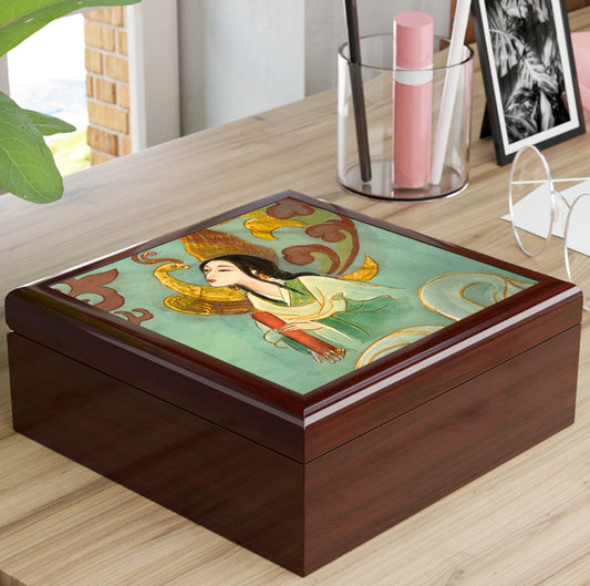 Jewelry Box| Chinese Empress, Watercolor on Silk | Empress Collection by Xiang Li Art