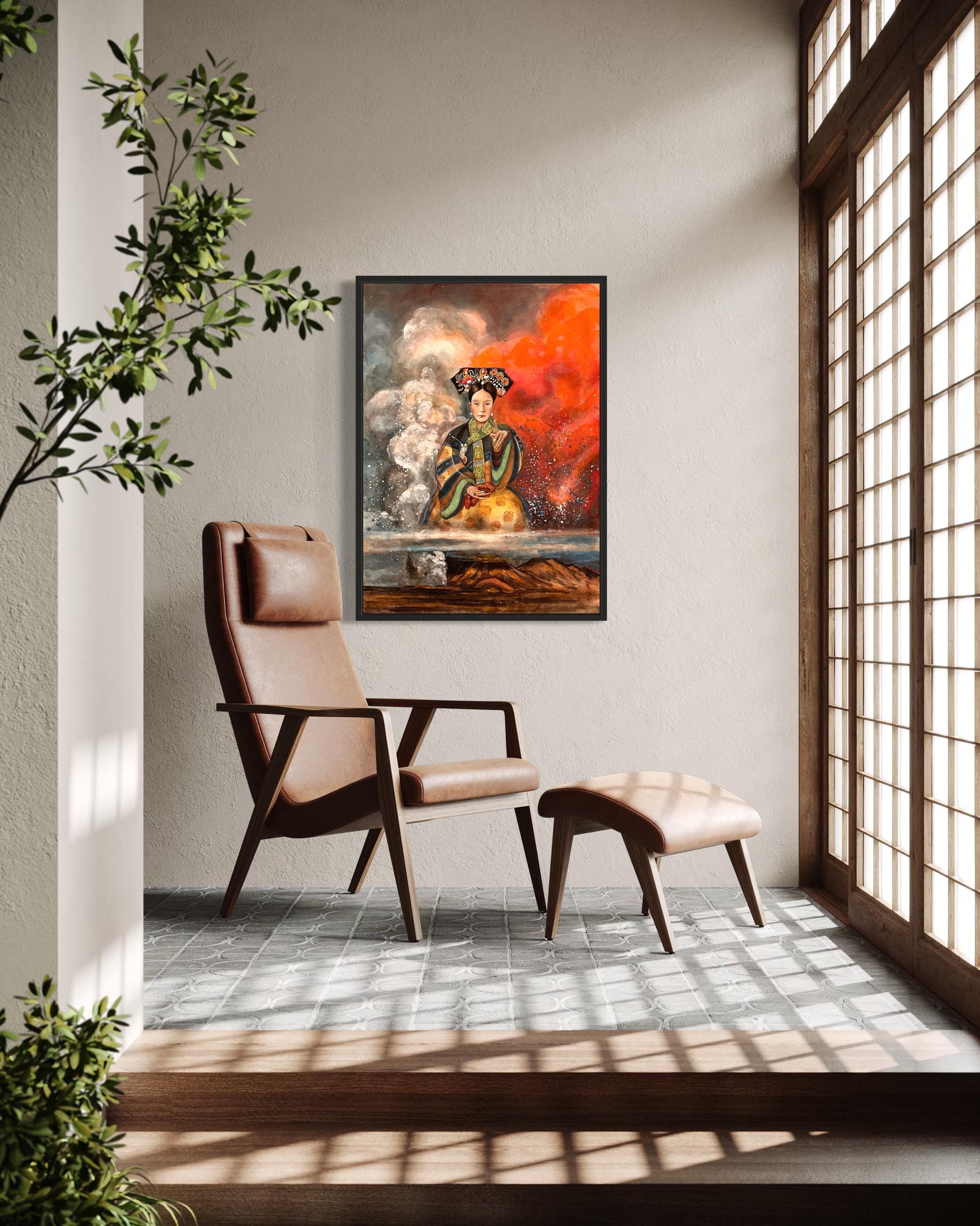 Cixi Qing Dynasty Empress Canvas Print | 24 x 36 inches | framed and unframed