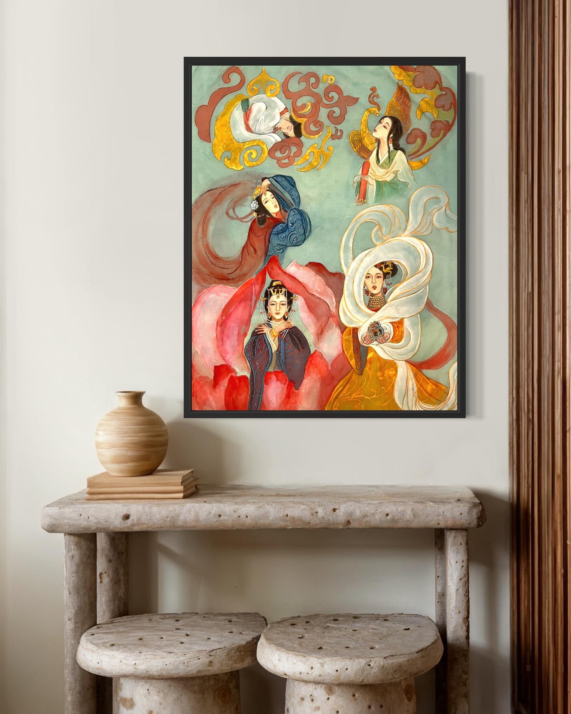 Three Kingdom Chinese Empresses Canvas Print | 24 x 32 inches | framed and unframed