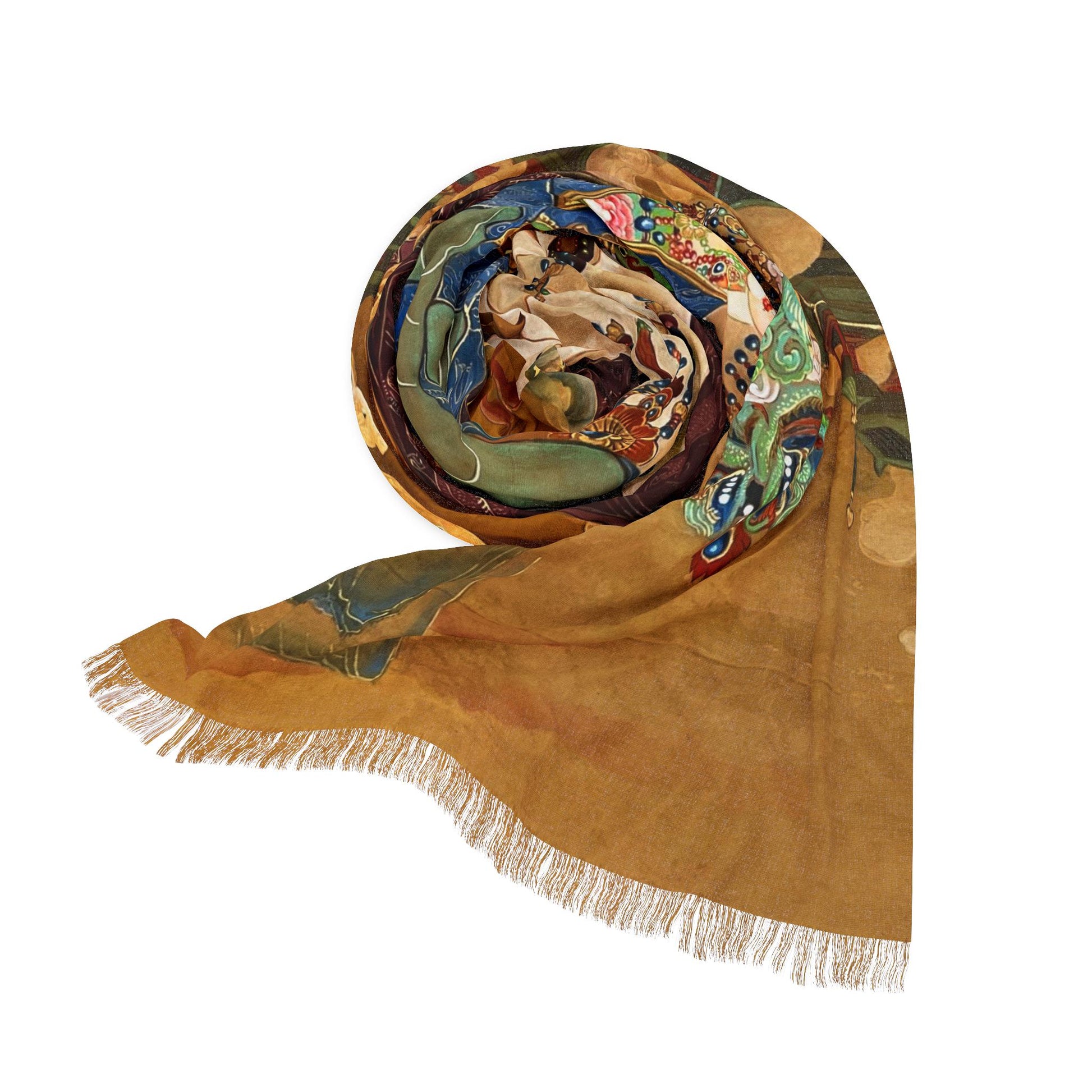 Wu Zetian Light Scarf, water color painting, women fashion scarf, Chinese New Year gift, unique cultural gift