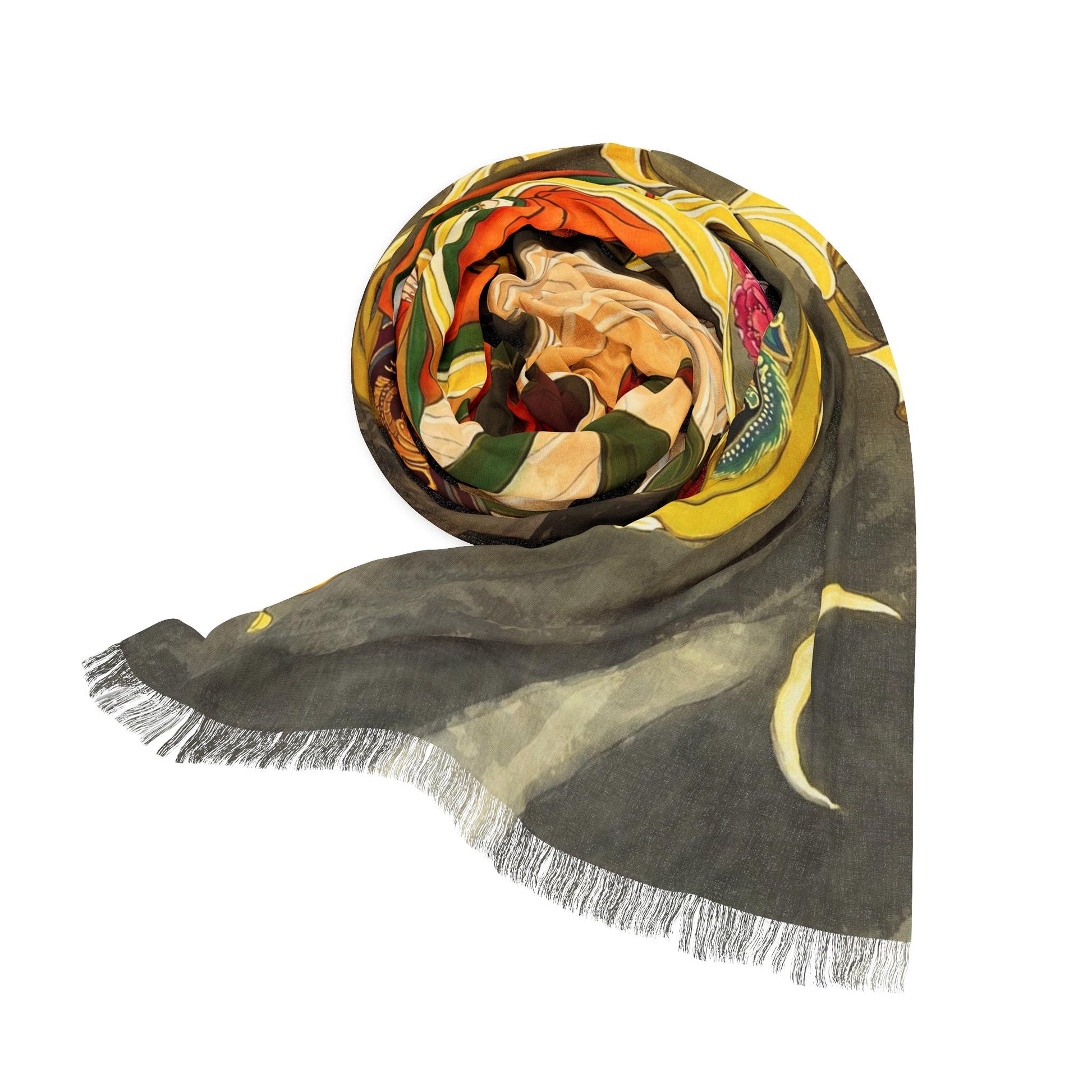 Empress Yan Ji Light Scarf, water color painting, women fashion scarf, Chinese New Year gift, unique cultural gift