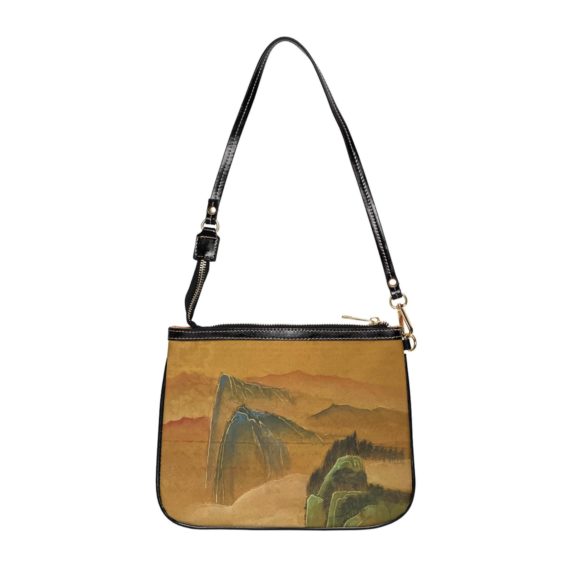 Small Shoulder Bag | Blue Green Mountains | Water color painting design by artist Xiang Li | Lunar New Year gift