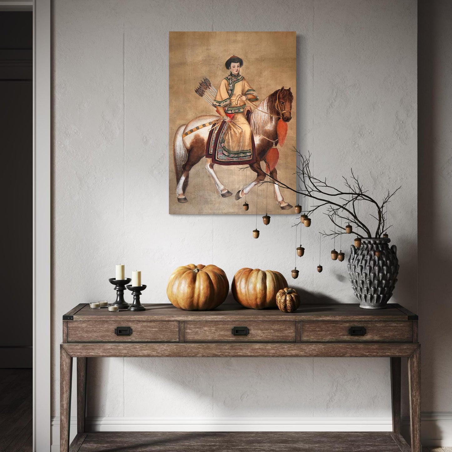 Qing Dynasty Horse Riding Empress Canvas Print | 24 x 36 inches | framed and unframed