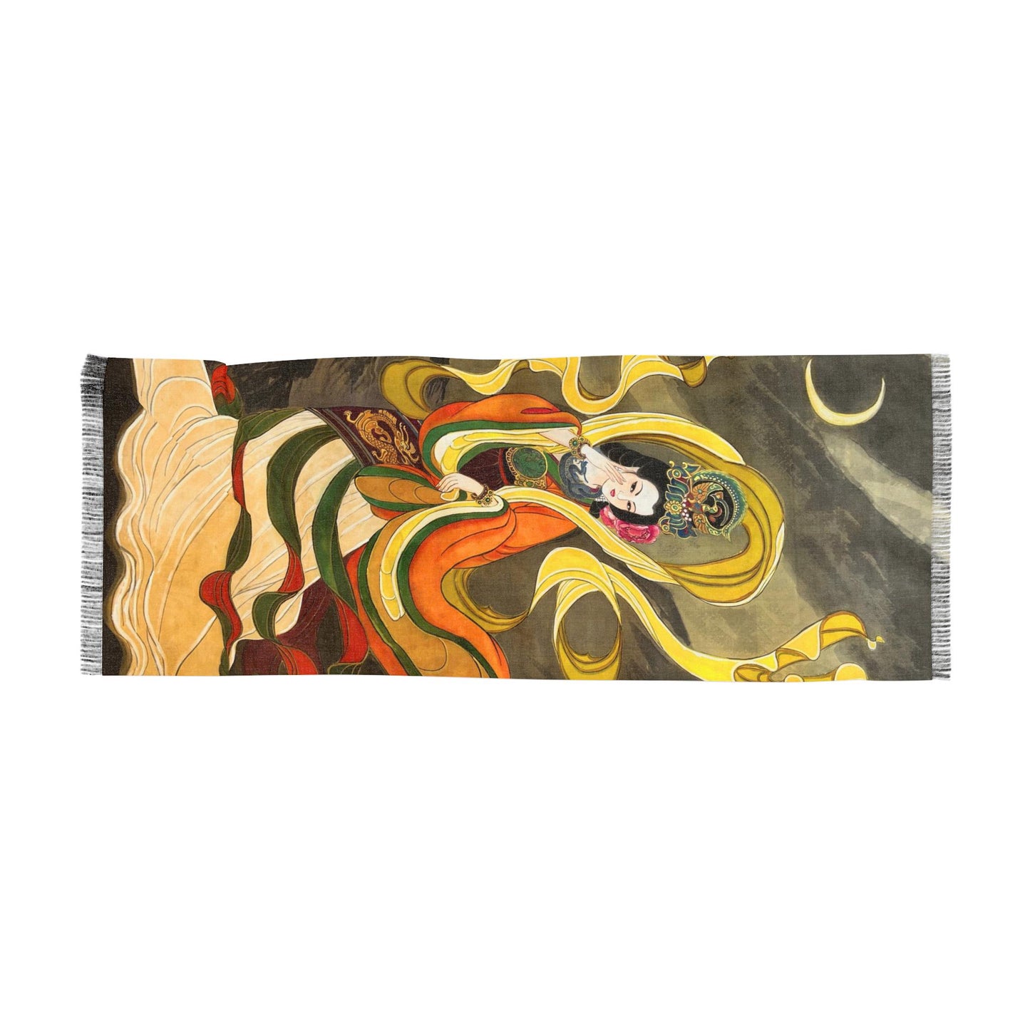 Empress Yan Ji Light Scarf, water color painting, women fashion scarf, Chinese New Year gift, unique cultural gift