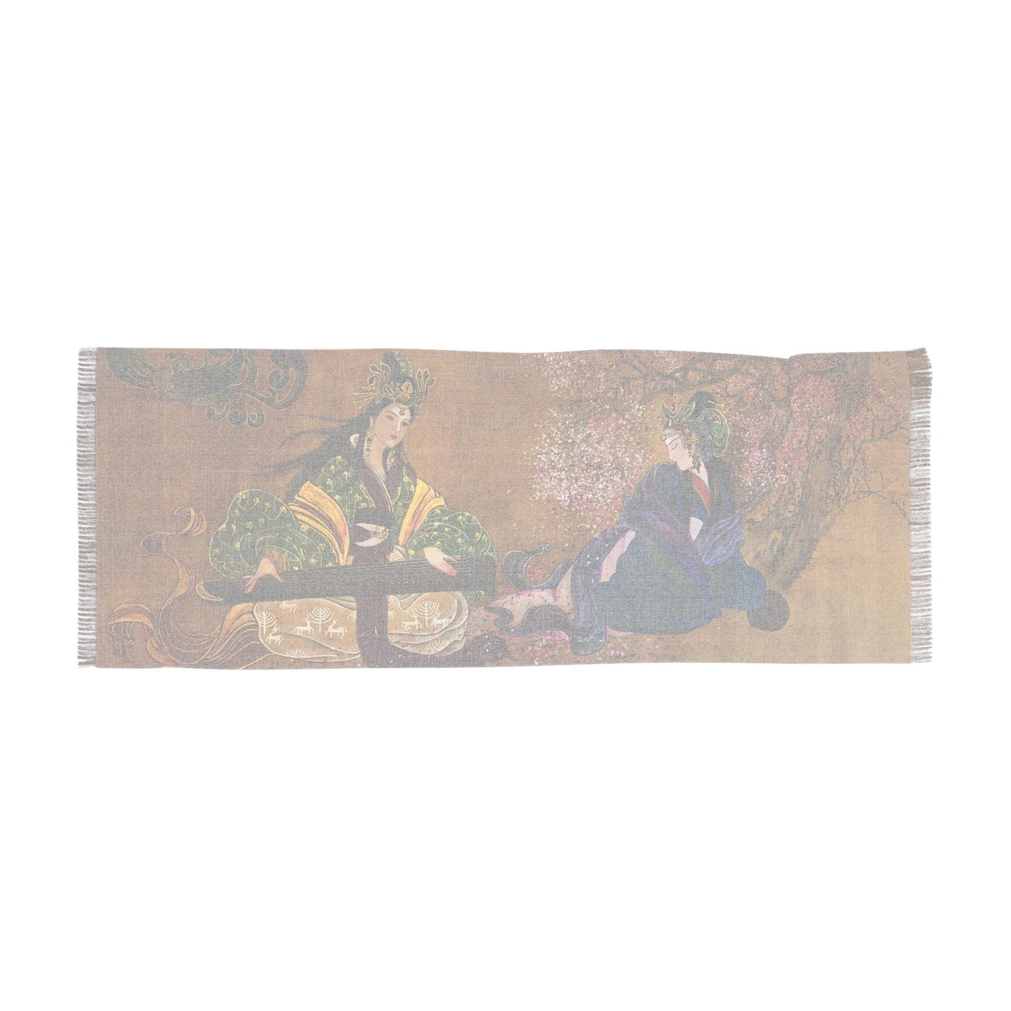 Empress Liu Jiao and Wei Zifu Light Scarf, water color painting, women fashion scarf, Chinese New Year gift, Unique cultural gift