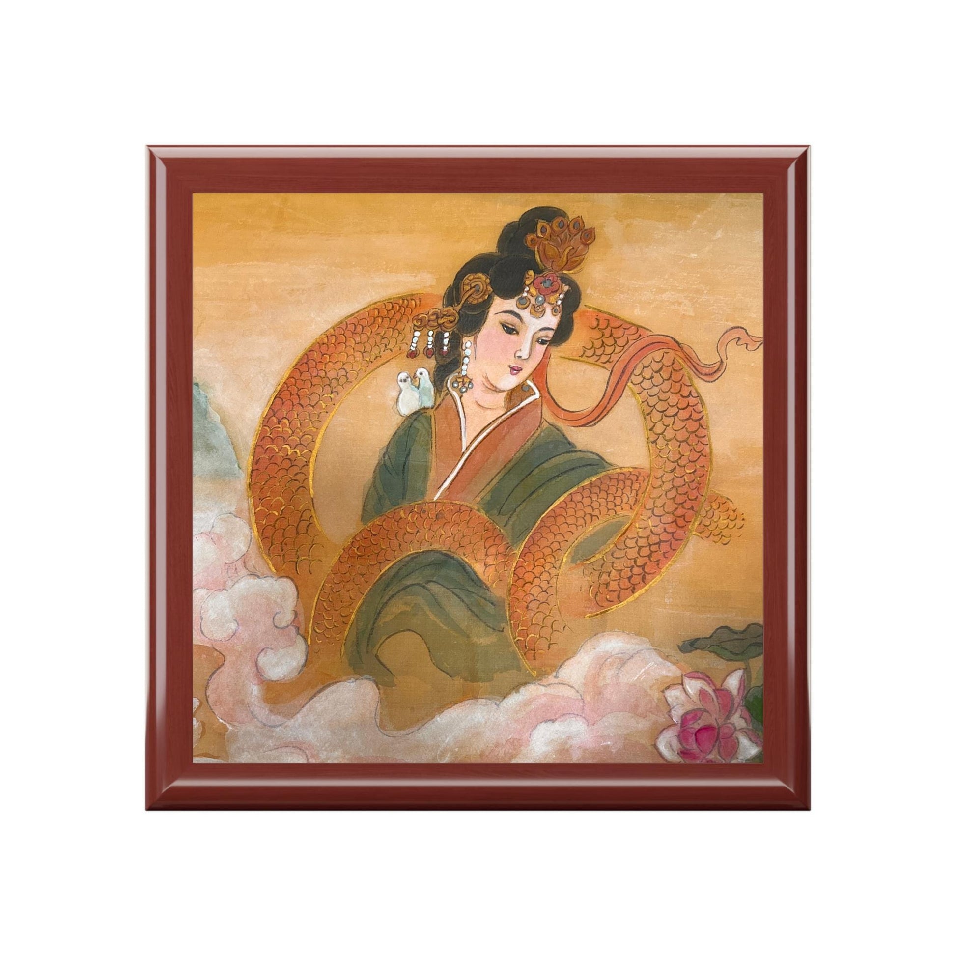 Jewelry Box, Chinese Empress, Print of Watercolor on Silk, Empress Collection by artist Xiang Li Art, Christmas gift, Year of the Snake gift