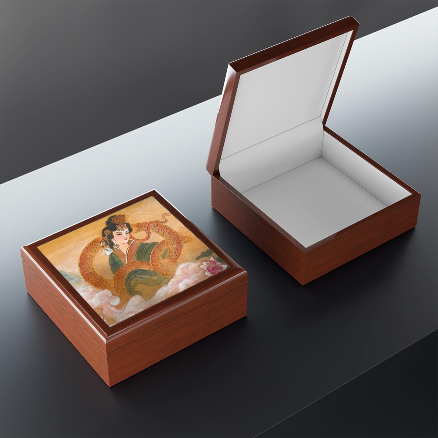 Jewelry Box, Chinese Empress, Print of Watercolor on Silk, Empress Collection by artist Xiang Li Art, Christmas gift, Year of the Snake gift