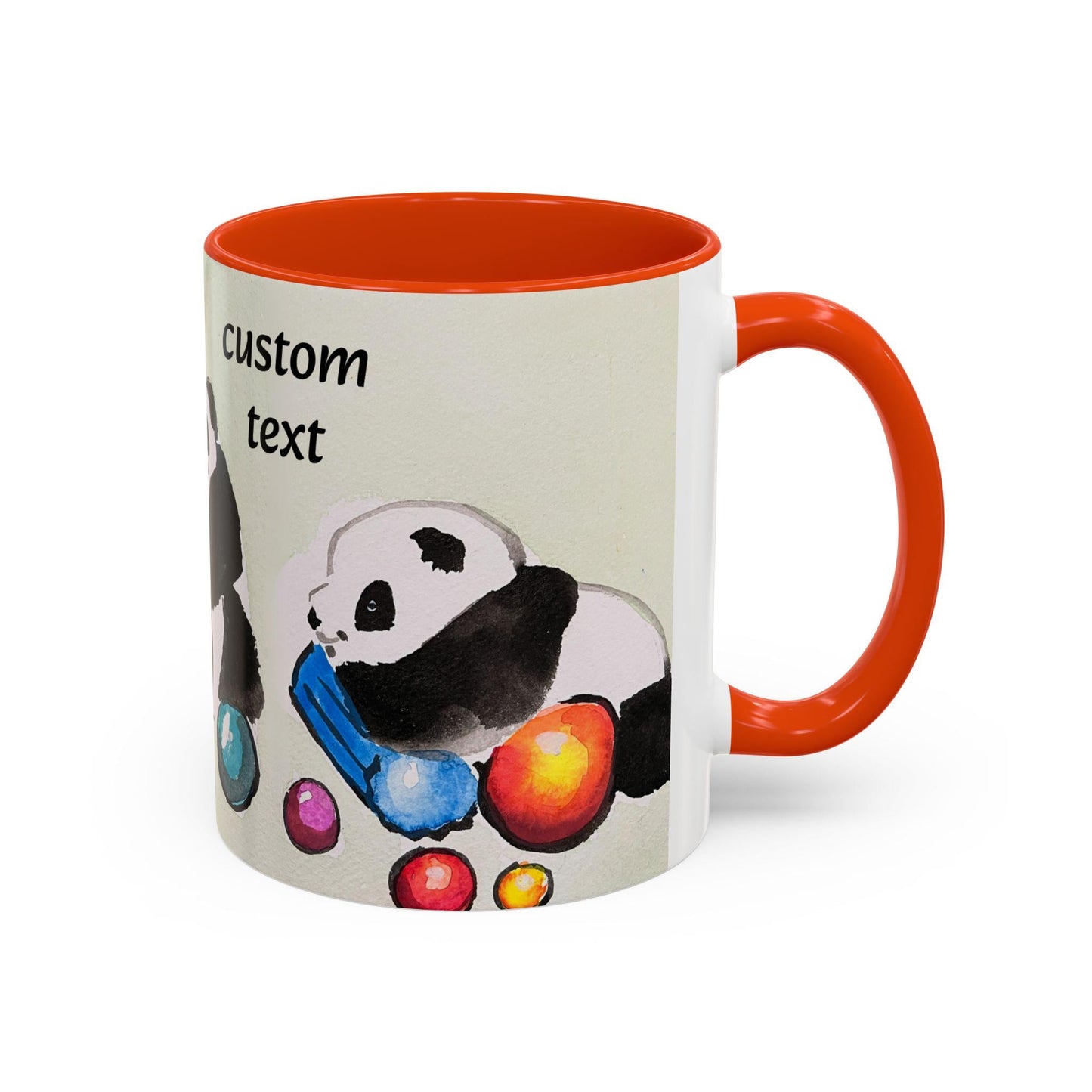 Panda Mug, Cute Watercolor Design, Choose from 12 colors, Animal Lover Gift, Coffee Cup, Tea Mug, Hand Painted Panda by artist Xiang Li