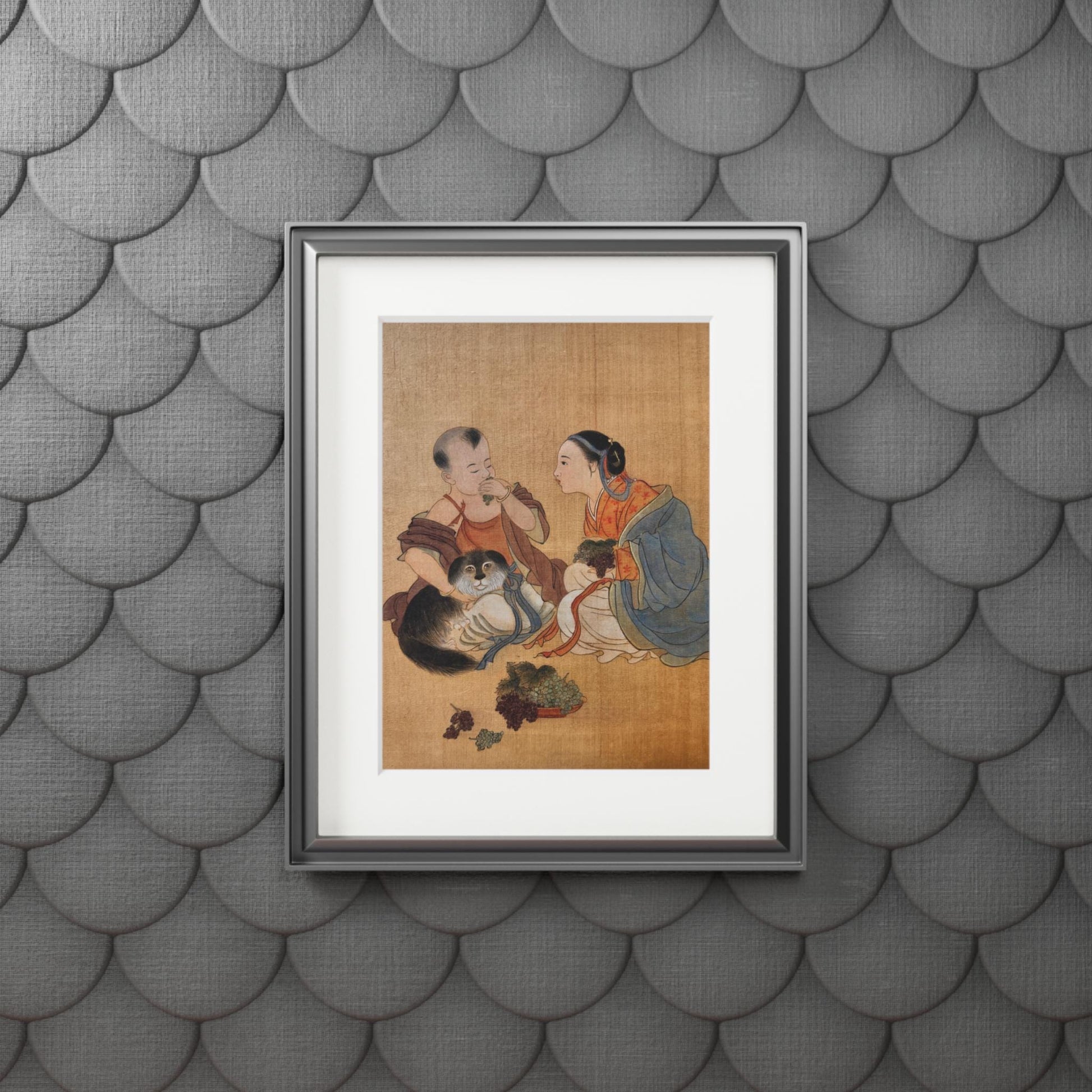 Fine Art Prints, Song Dynasty Painting by Xiang Li, Lunar New Year Gift, Chinese Watercolor, Passepartout Frame