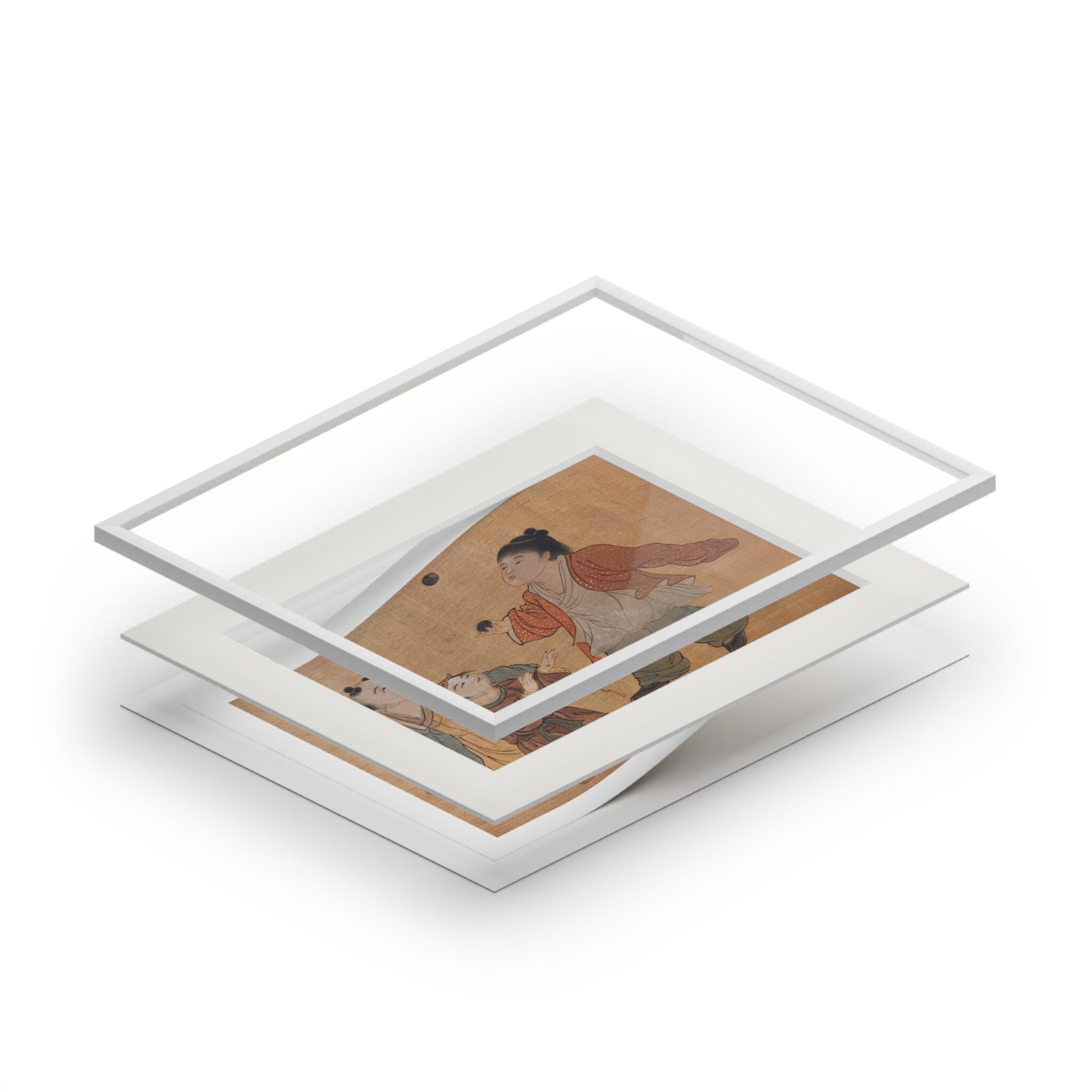 Fine Art Print, Song Dynasty Painting Xiang Li, Royal Children Playing, Chinese Watercolor, Passepartout Frame, Lunar New Year Gift