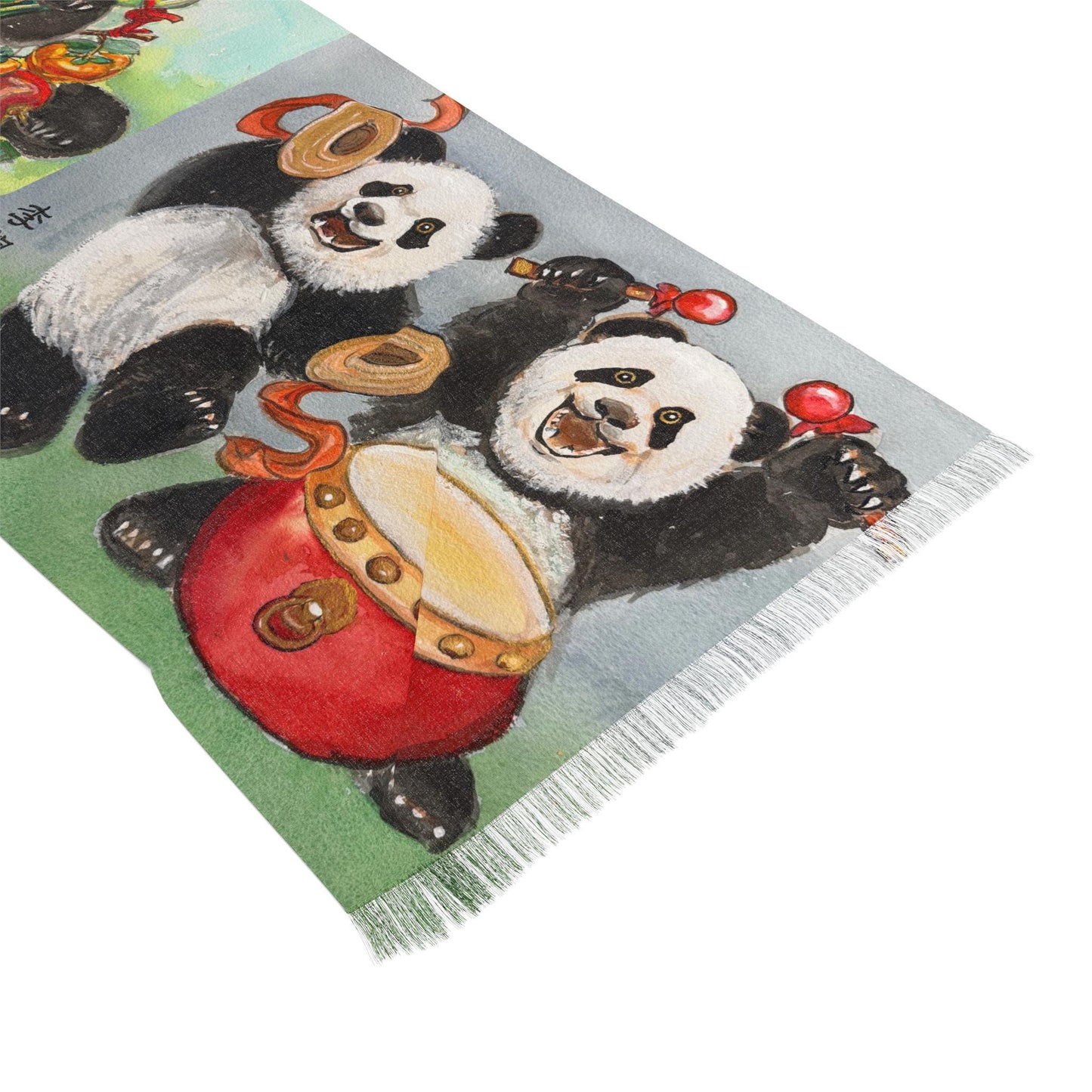 Whimsical Panda Light Scarf, Cute Animal Fashion Accessory, Perfect Gift for Kids and Adults, Fun Winter Wrap, Valentines Day Scarf