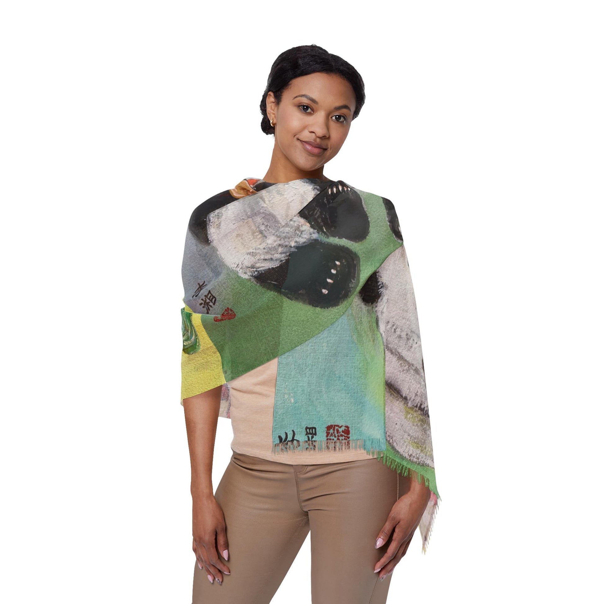 Whimsical Panda Light Scarf, Cute Animal Fashion Accessory, Perfect Gift for Kids and Adults, Fun Winter Wrap, Valentines Day Scarf