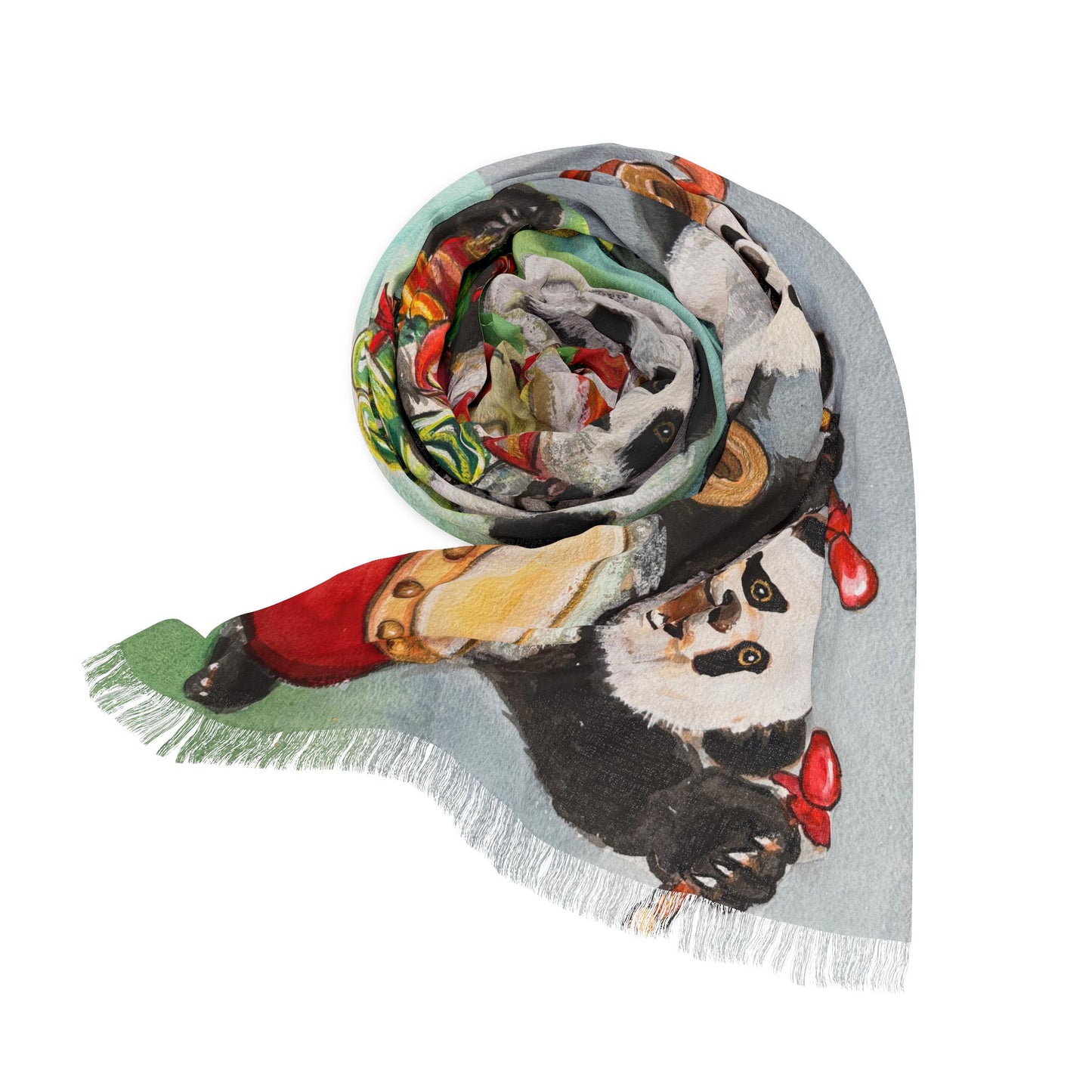 Whimsical Panda Light Scarf, Cute Animal Fashion Accessory, Perfect Gift for Kids and Adults, Fun Winter Wrap, Valentines Day Scarf