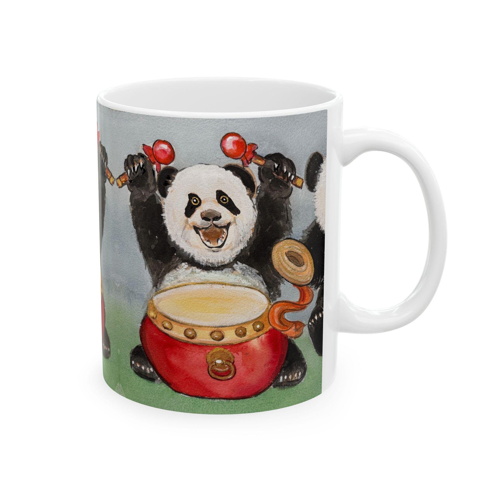 Panda Parade Ceramic Mug | Adorable Animal Coffee Cup, Cute Gift for Animal Lovers, Fun Kitchen Decor, Birthday, Holiday