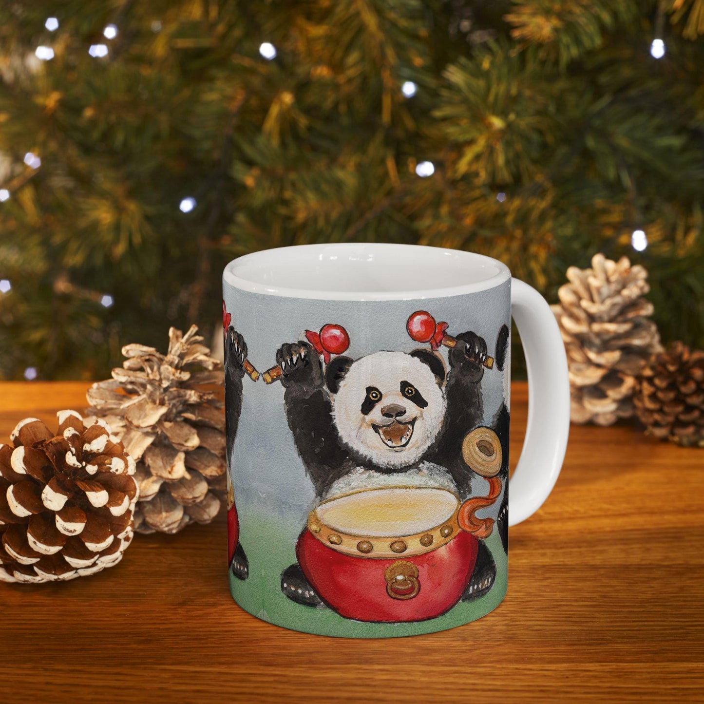 Panda Parade Ceramic Mug | Adorable Animal Coffee Cup, Cute Gift for Animal Lovers, Fun Kitchen Decor, Birthday, Holiday