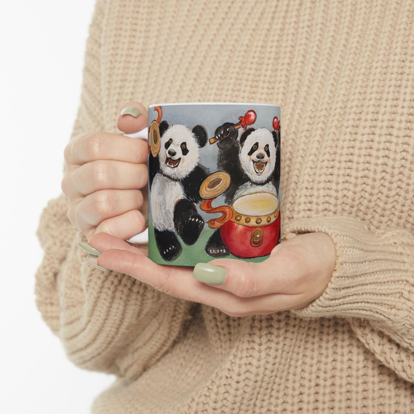Panda Parade Ceramic Mug | Adorable Animal Coffee Cup, Cute Gift for Animal Lovers, Fun Kitchen Decor, Birthday, Holiday