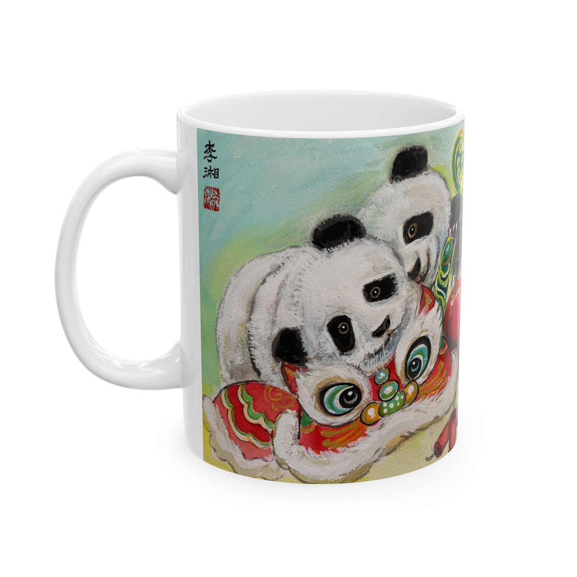 Playful Panda Ceramic Mug | Cute Animal Coffee Cup, Gift for Animal Lovers, Perfect for Holidays, Fun Drinkware, Lunar New Year Gift