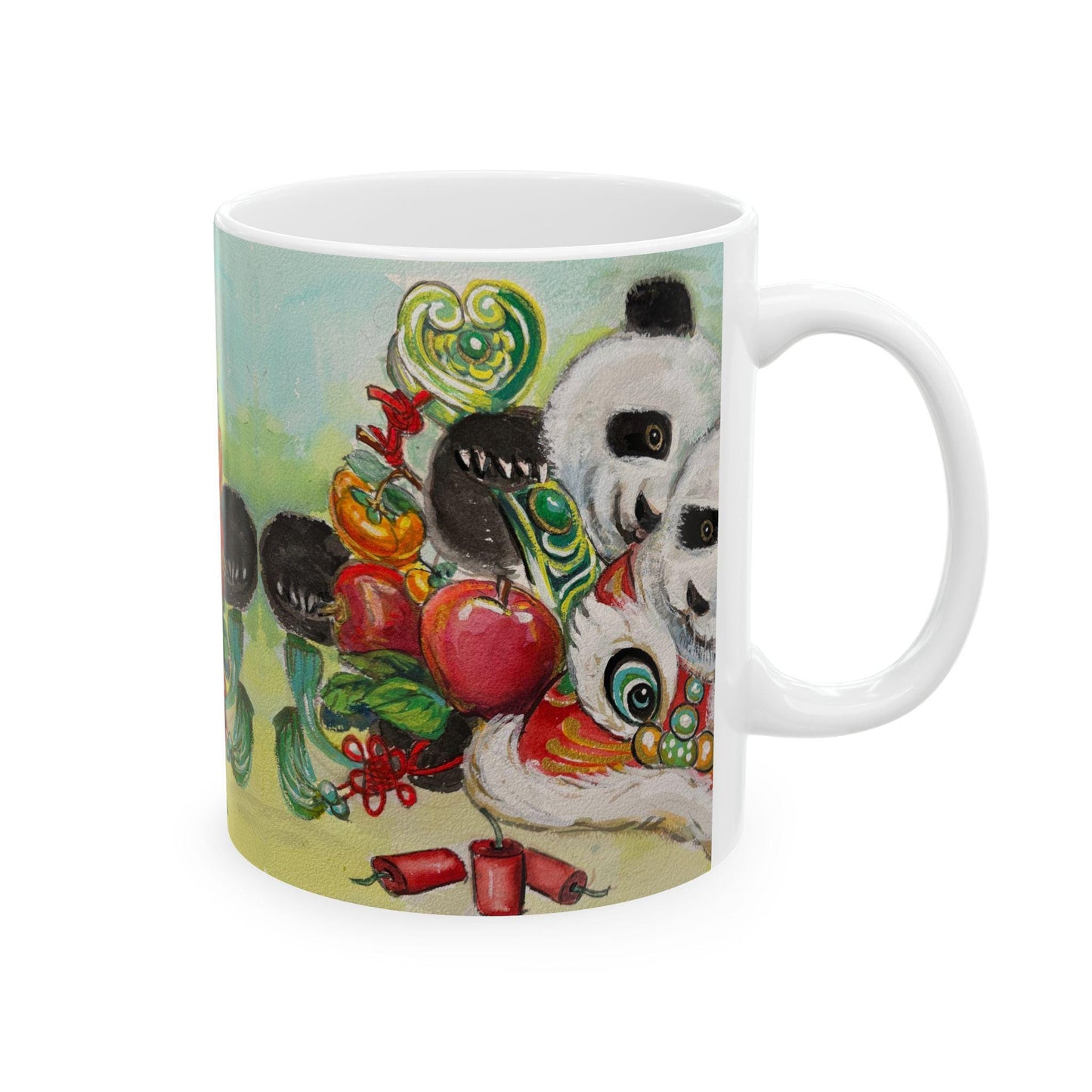 Playful Panda Ceramic Mug | Cute Animal Coffee Cup, Gift for Animal Lovers, Perfect for Holidays, Fun Drinkware, Lunar New Year Gift