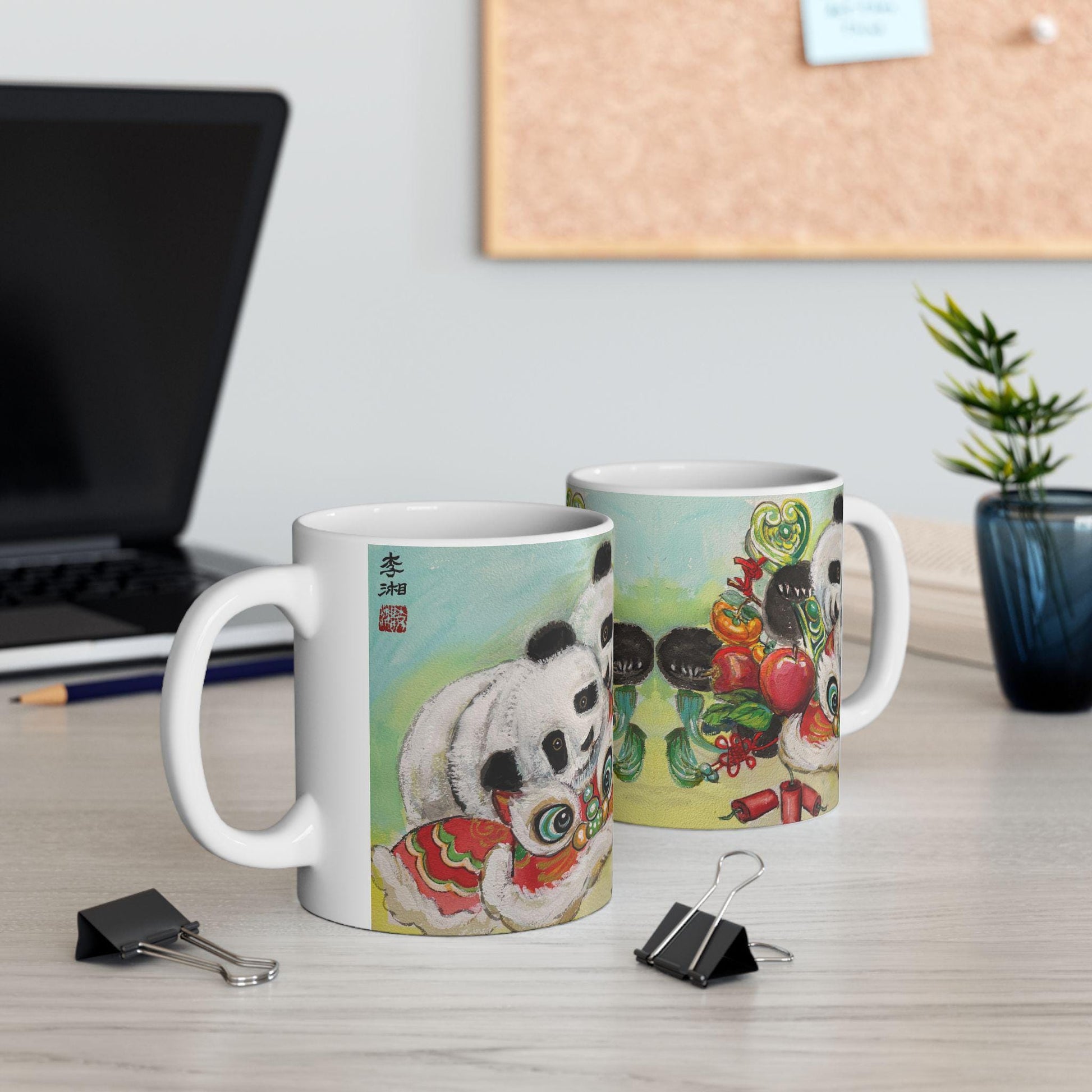 Playful Panda Ceramic Mug | Cute Animal Coffee Cup, Gift for Animal Lovers, Perfect for Holidays, Fun Drinkware, Lunar New Year Gift