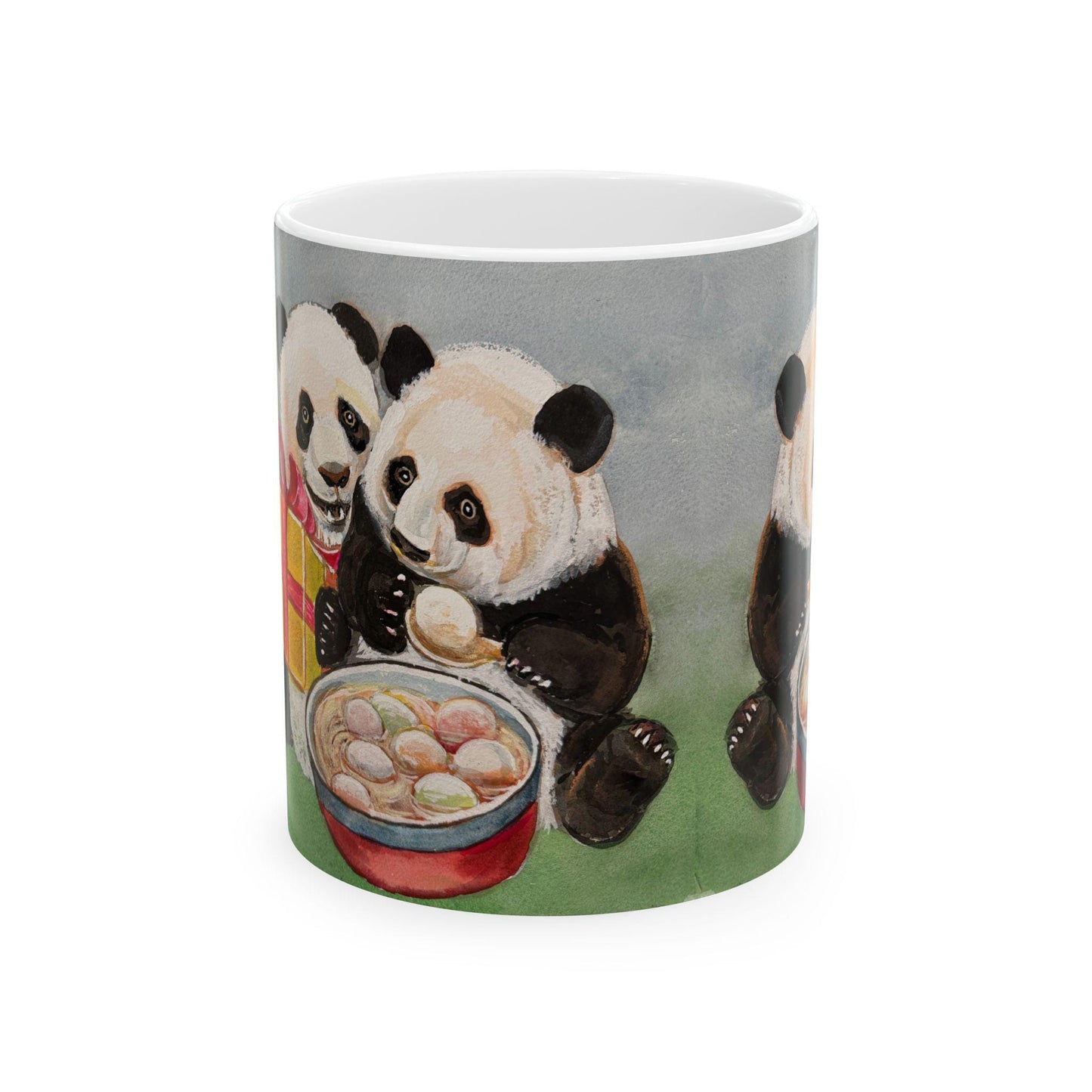 Panda Love Ceramic Mug - Cute Animal Mug for Tea/Coffee Lovers, Gift for Birthdays, Valentine's Day, Housewarming, Collectible, Lantern art