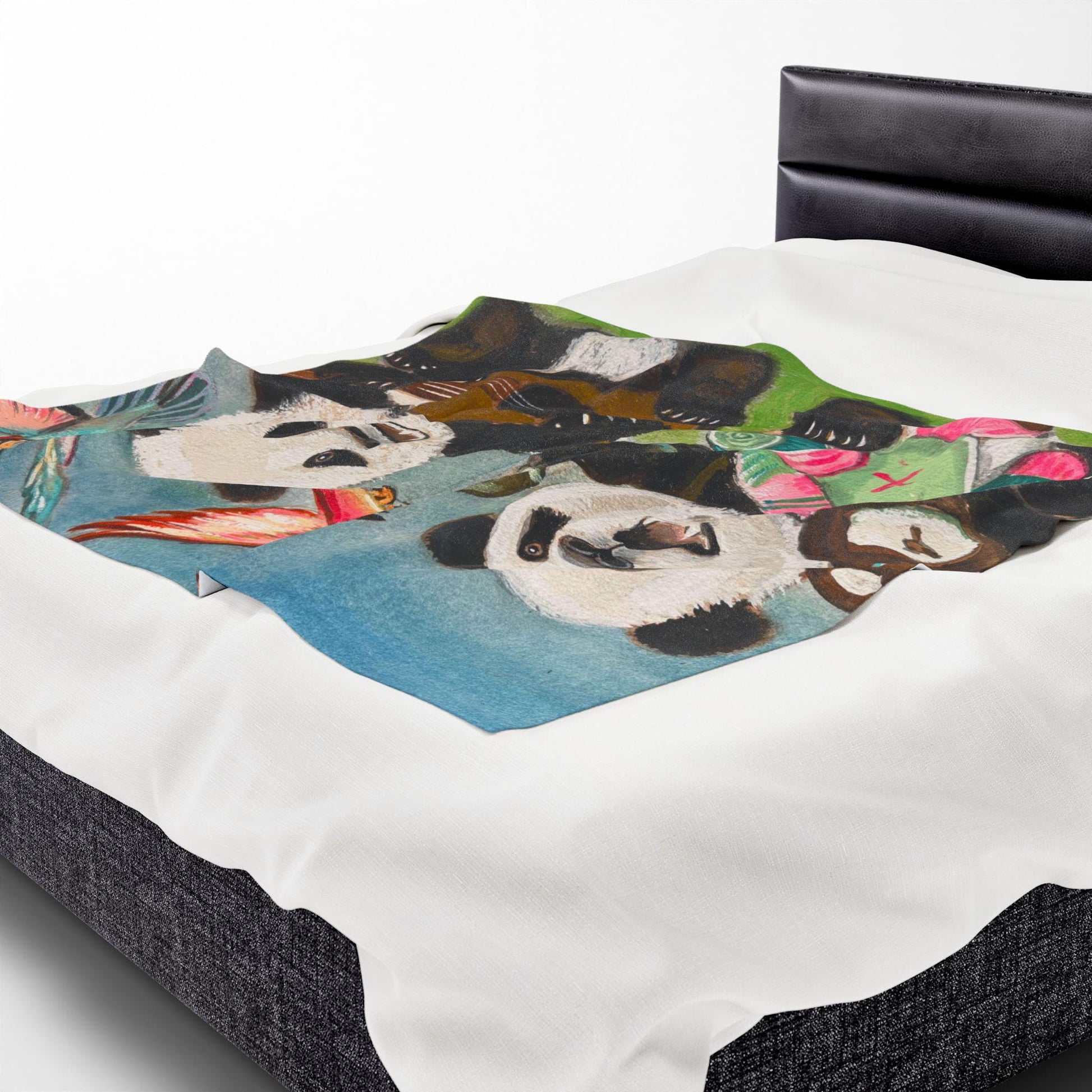 Cozy Panda Plush Blanket, Musical Panda Bears Kids Soft Throw, Cute Animal Decor, Perfect Gift for Baby Showers, Nursery, or Sleepovers