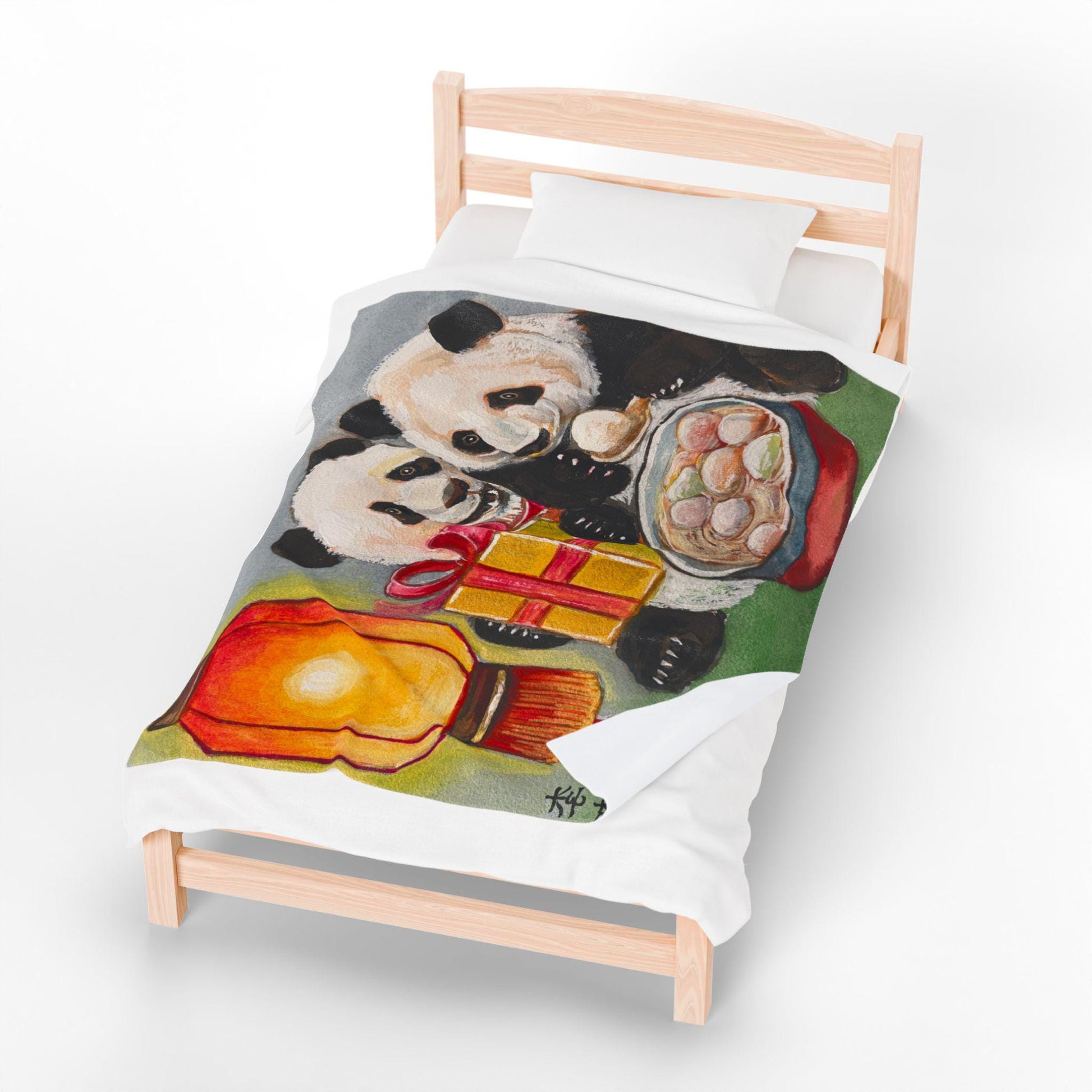 Cozy Panda Plush Blanket - Cute Panda Design, Child's Gift, Home Decor, Snuggle Blanket, Kids Room Accessory, Lunar New Year Gift