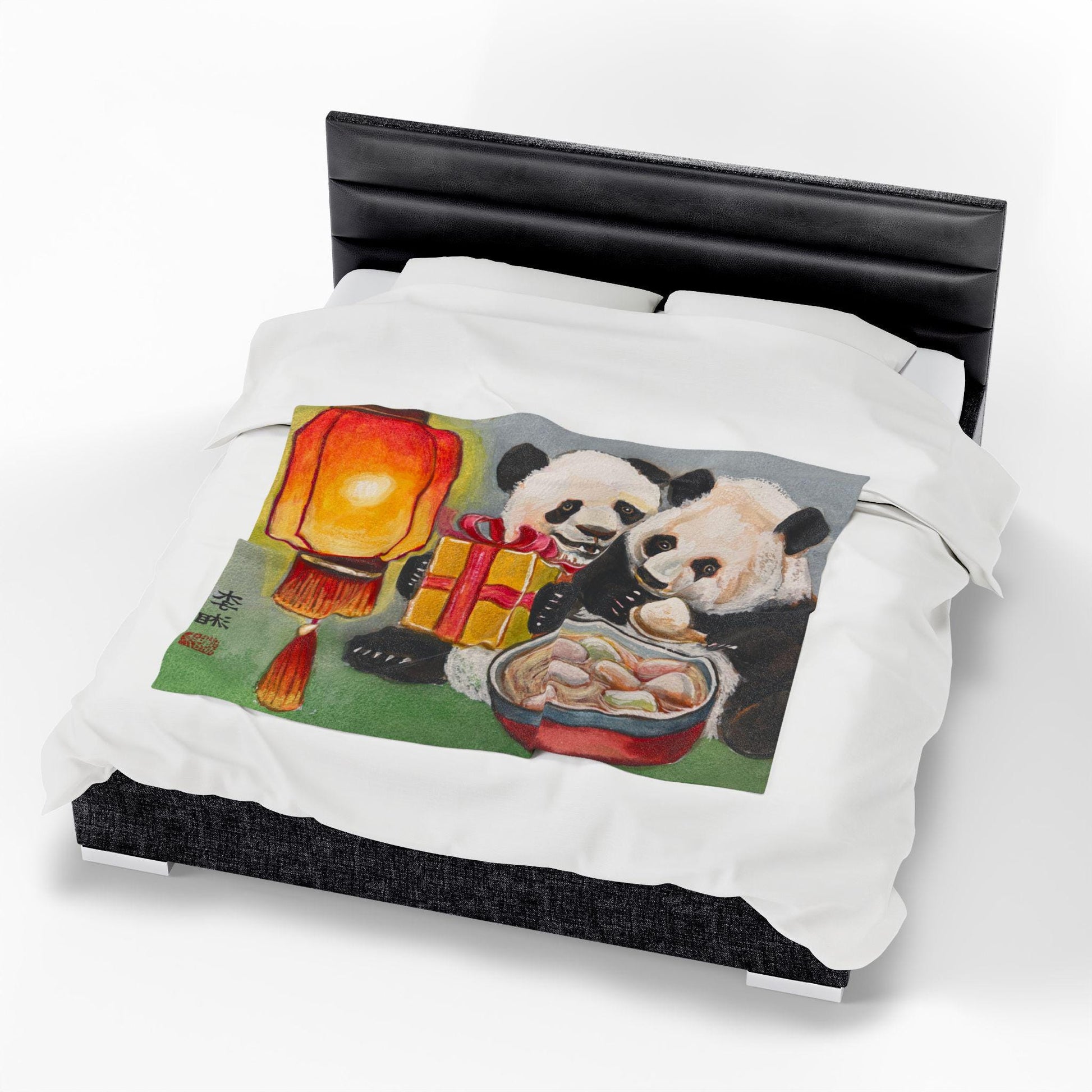 Cozy Panda Plush Blanket - Cute Panda Design, Child's Gift, Home Decor, Snuggle Blanket, Kids Room Accessory, Lunar New Year Gift