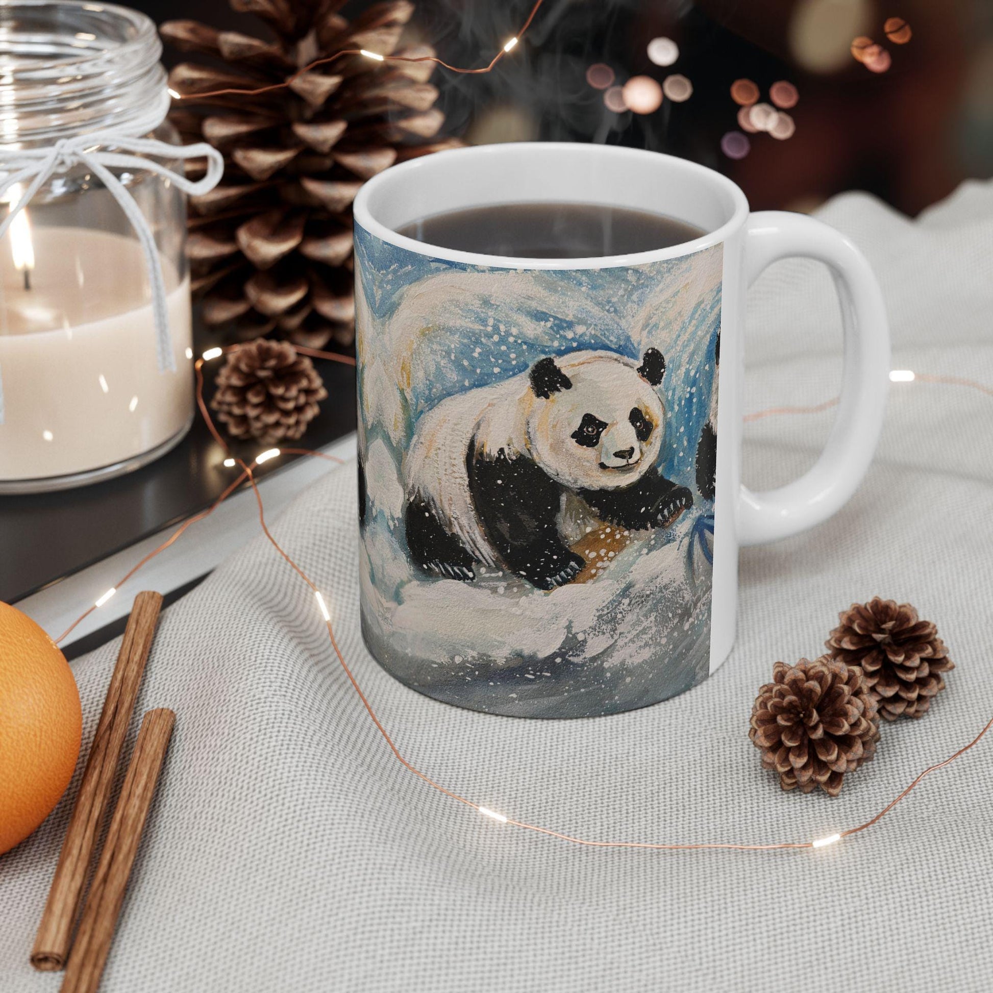 Cozy Panda Ceramic Mug - Perfect for Tea Lovers, Winter Gifts, Animal Collection, Coffee Lovers, Cute Kitchen Decor
