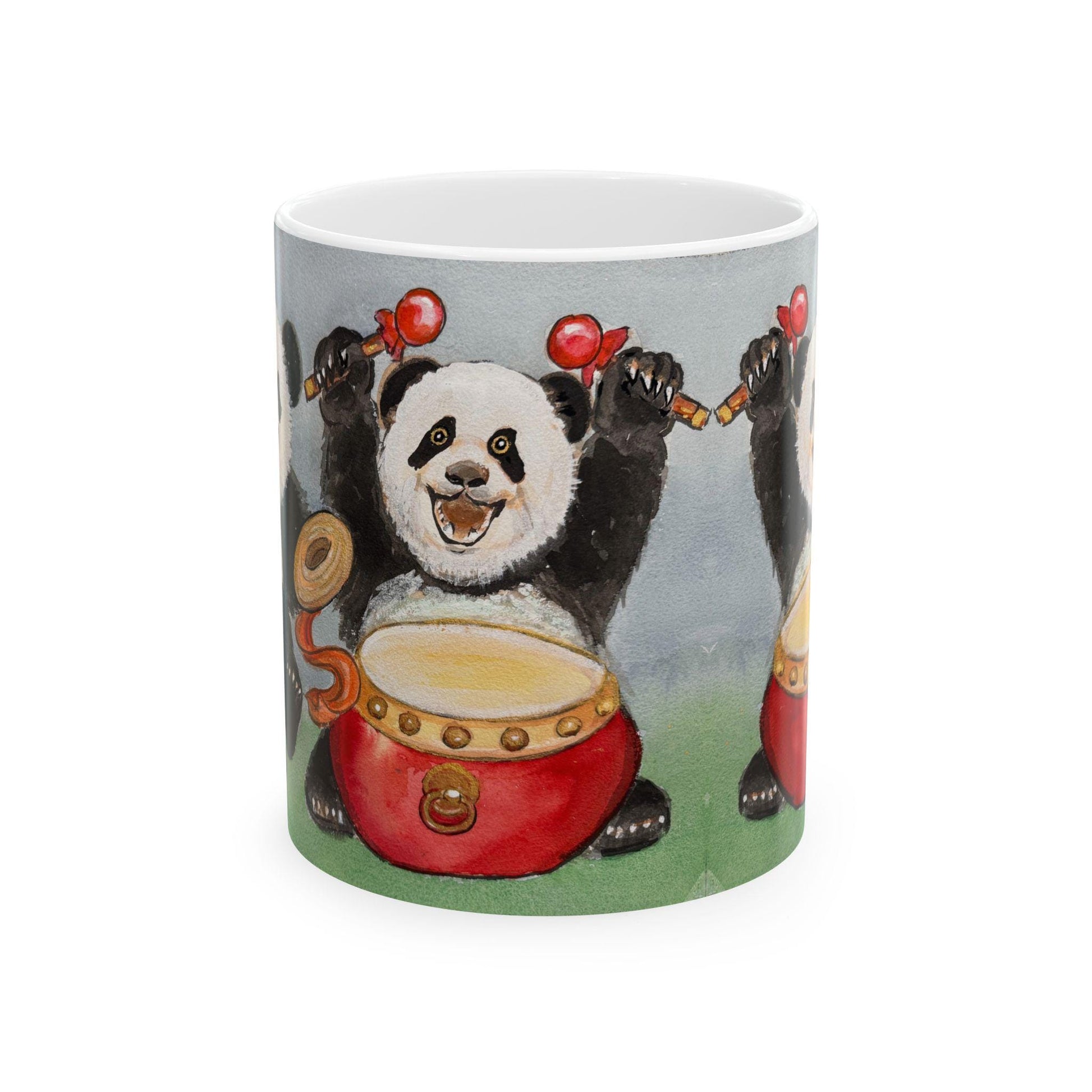 Panda Parade Ceramic Mug | Adorable Animal Coffee Cup, Cute Gift for Animal Lovers, Fun Kitchen Decor, Birthday, Holiday