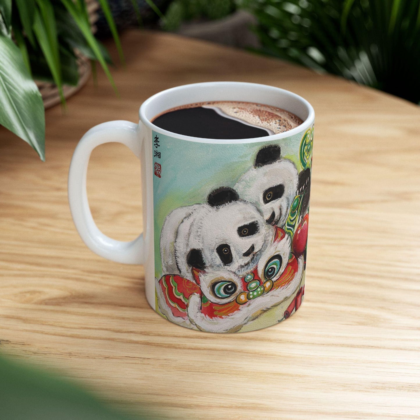 Playful Panda Ceramic Mug | Cute Animal Coffee Cup, Gift for Animal Lovers, Perfect for Holidays, Fun Drinkware, Lunar New Year Gift