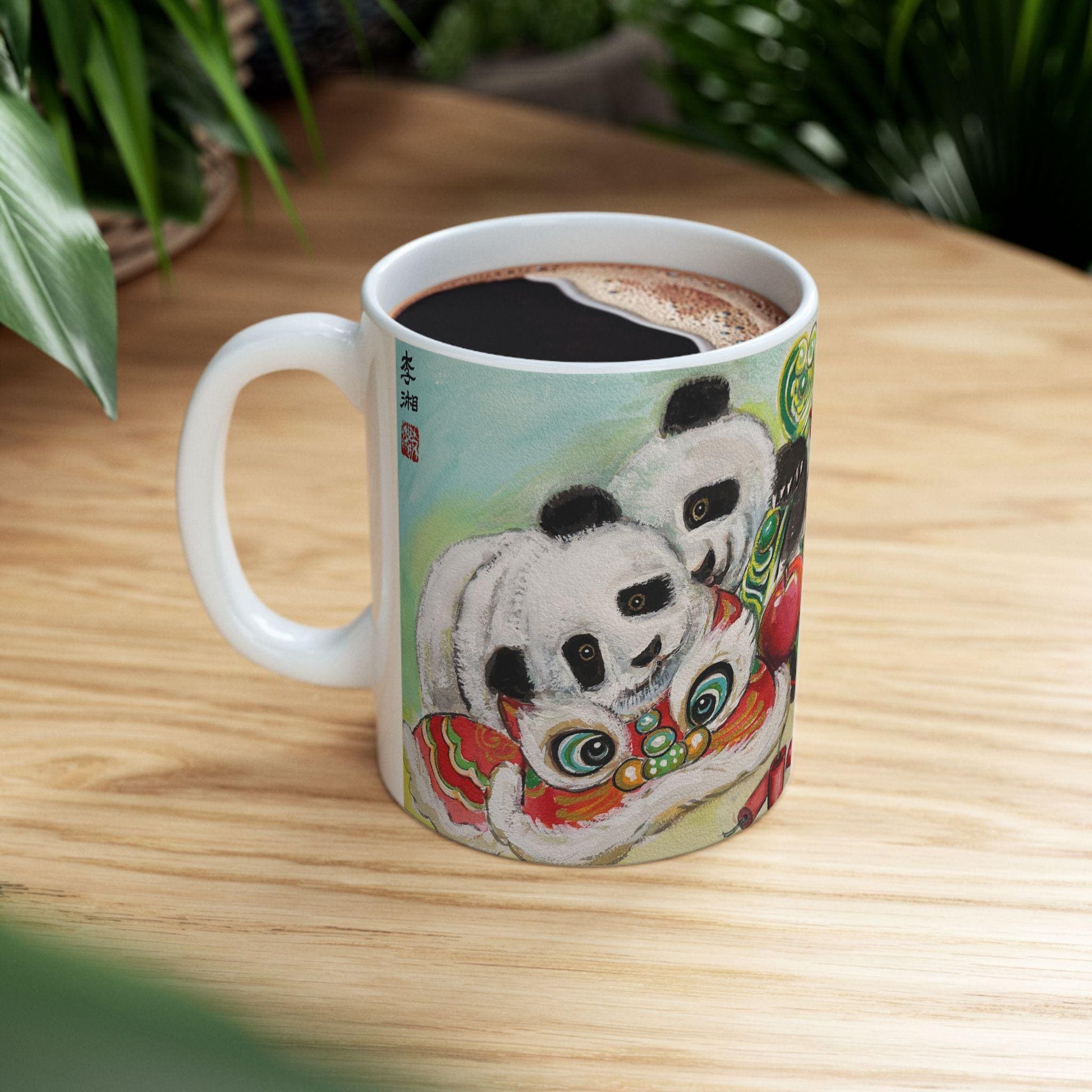 Playful Panda Ceramic Mug | Cute Animal Coffee Cup, Gift for Animal Lovers, Perfect for Holidays, Fun Drinkware, Lunar New Year Gift