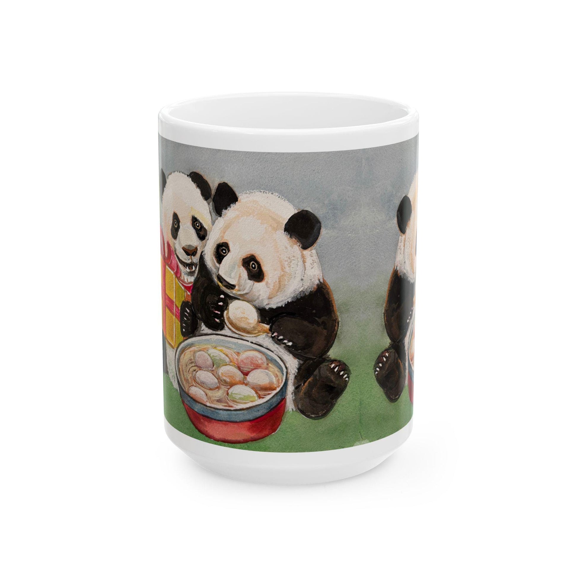 Panda Love Ceramic Mug - Cute Animal Mug for Tea/Coffee Lovers, Gift for Birthdays, Valentine's Day, Housewarming, Collectible, Lantern art