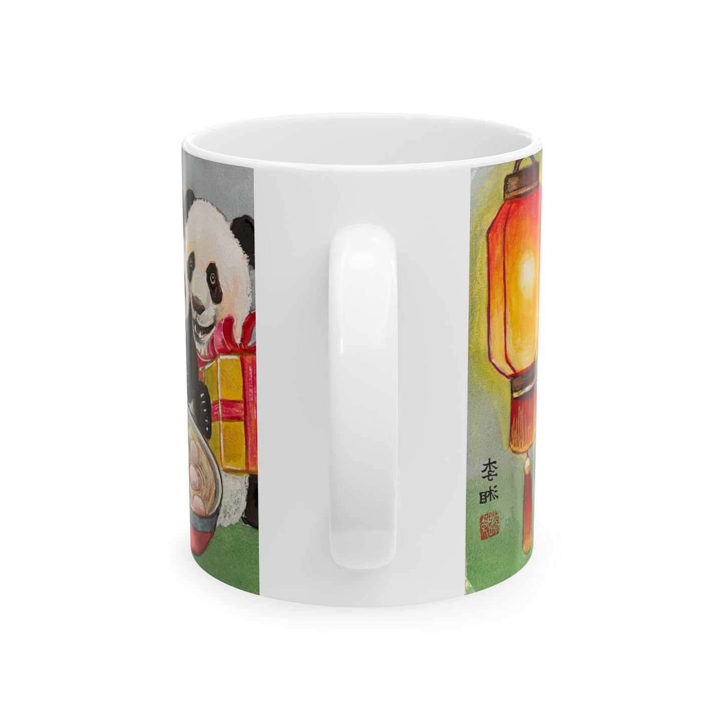 Panda Love Ceramic Mug - Cute Animal Mug for Tea/Coffee Lovers, Gift for Birthdays, Valentine's Day, Housewarming, Collectible, Lantern art