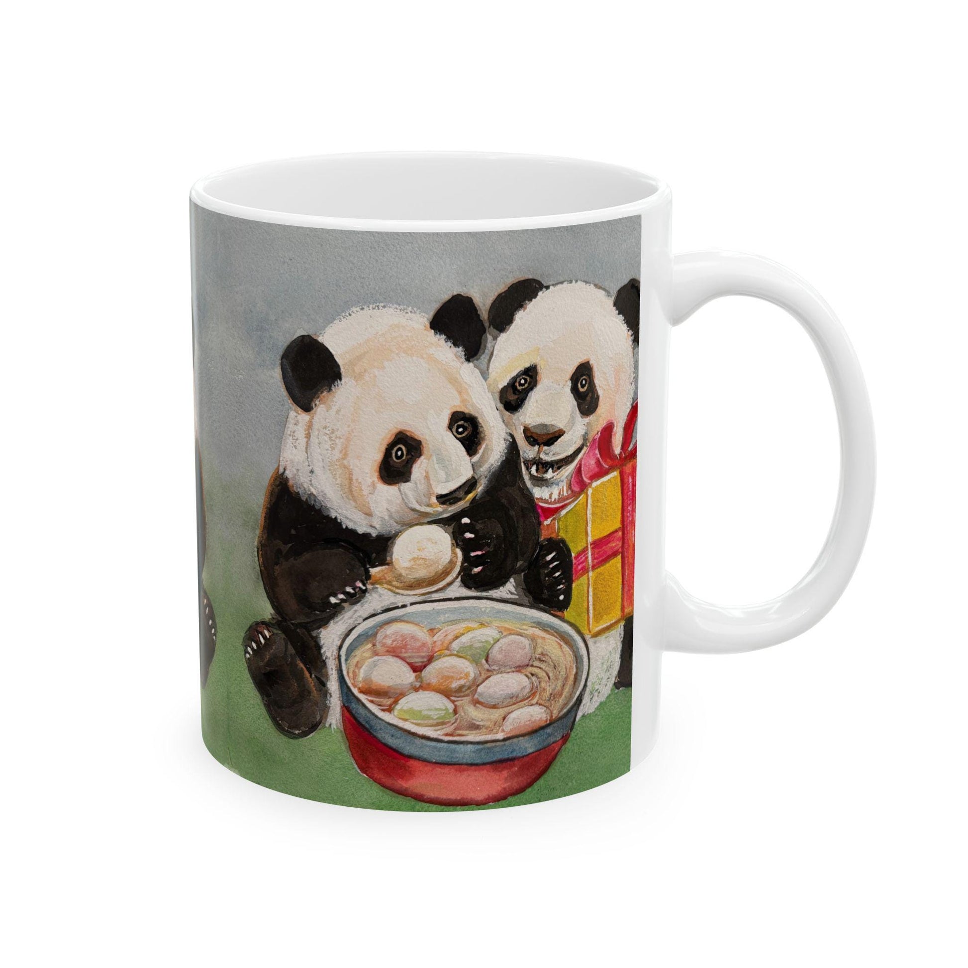 Panda Love Ceramic Mug - Cute Animal Mug for Tea/Coffee Lovers, Gift for Birthdays, Valentine's Day, Housewarming, Collectible, Lantern art