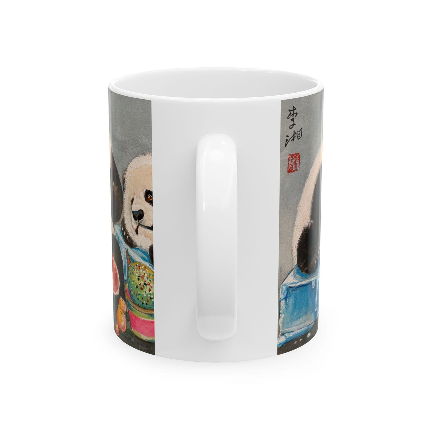 Ceramic Panda Mug, Panda eating ice cream, Cute Animal Drinkware for Coffee/Tea Lovers, Adorable Gift for Birthdays, Holidays, Housewarming