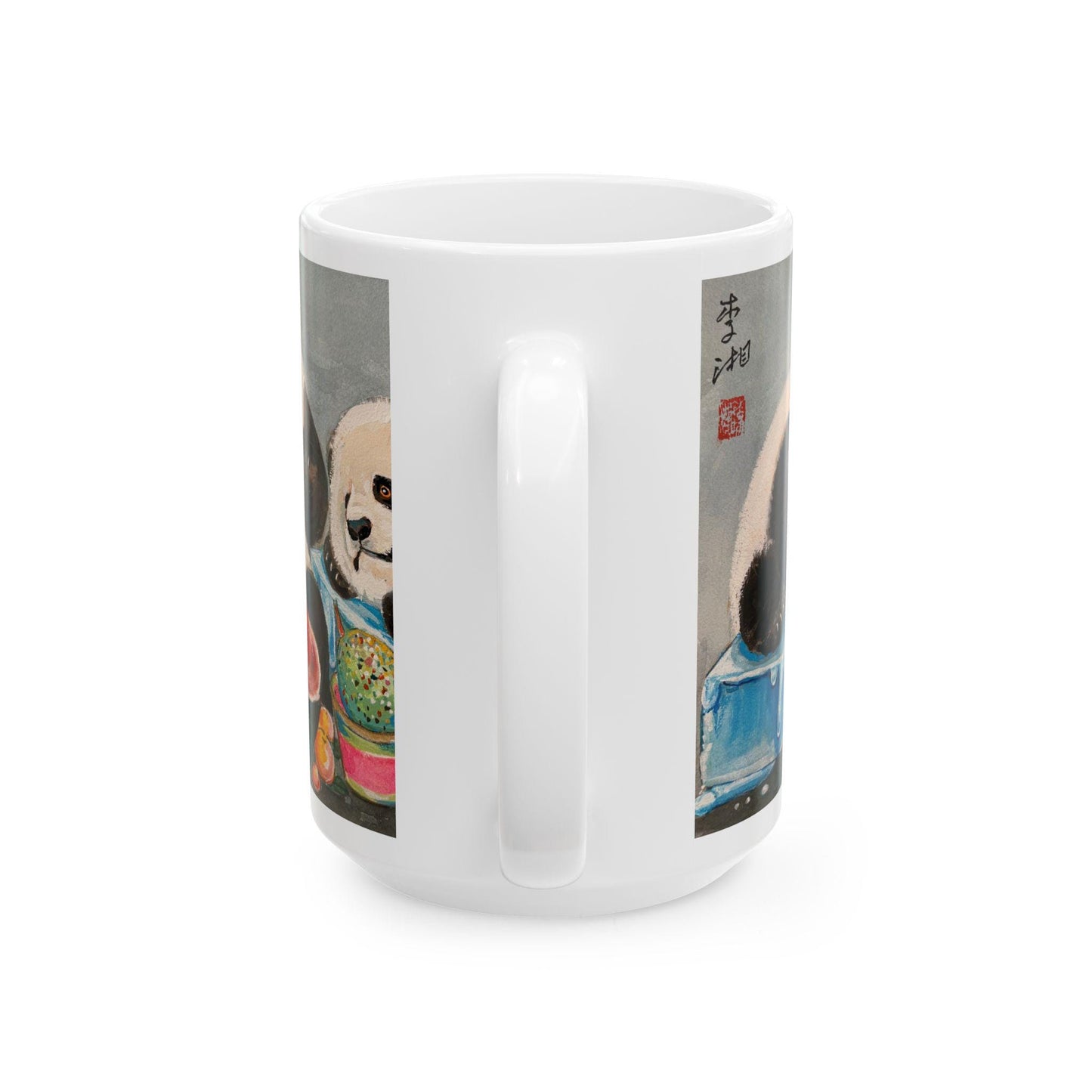Ceramic Panda Mug, Panda eating ice cream, Cute Animal Drinkware for Coffee/Tea Lovers, Adorable Gift for Birthdays, Holidays, Housewarming