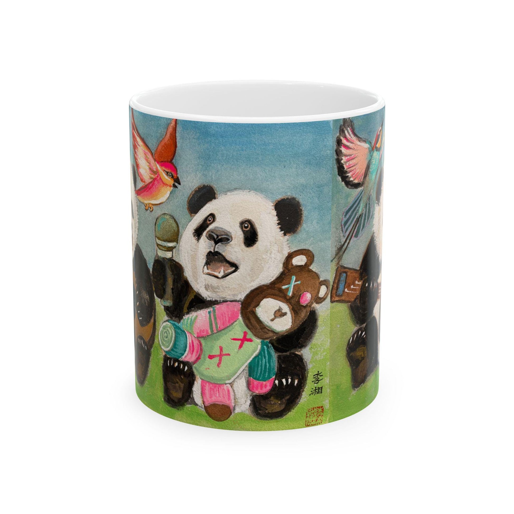Panda Playtime Ceramic Mug Cute Animal Coffee Cup, Gift for Animal Lovers, Kid-Friendly Drinkware, Fun Birthday Present, Wildlife Lover Gift