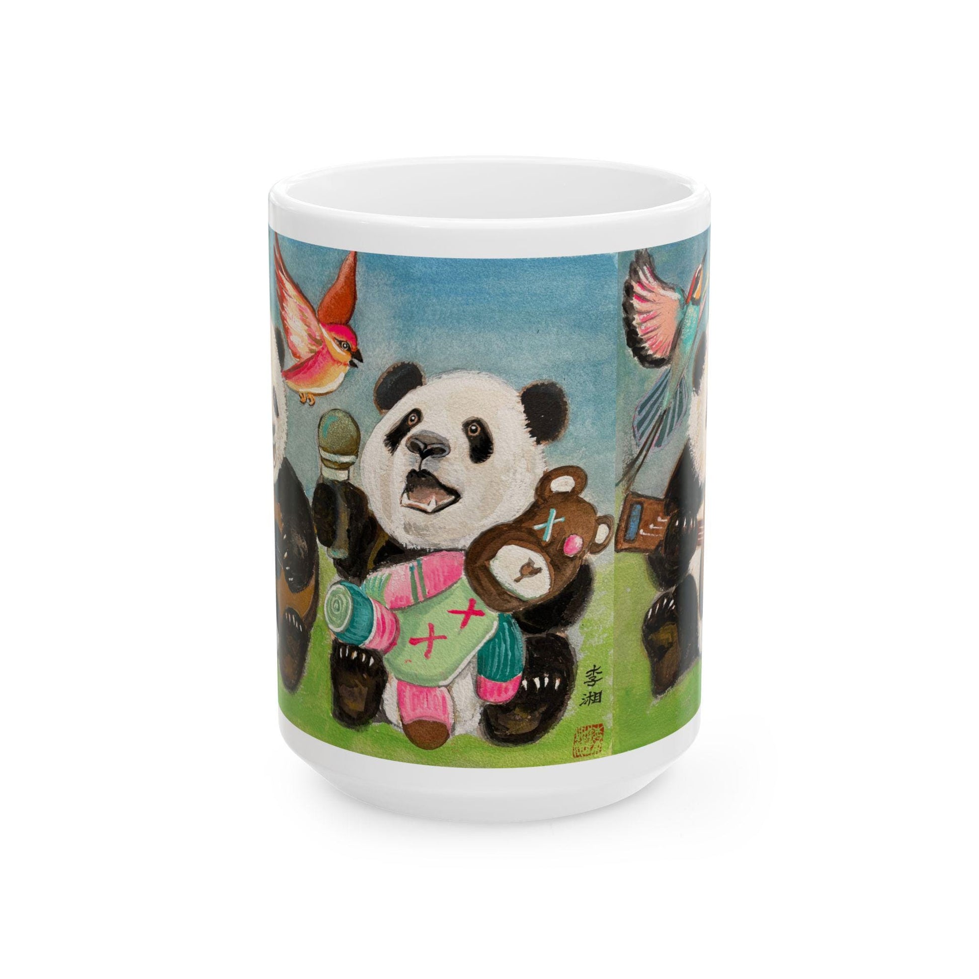 Panda Playtime Ceramic Mug Cute Animal Coffee Cup, Gift for Animal Lovers, Kid-Friendly Drinkware, Fun Birthday Present, Wildlife Lover Gift