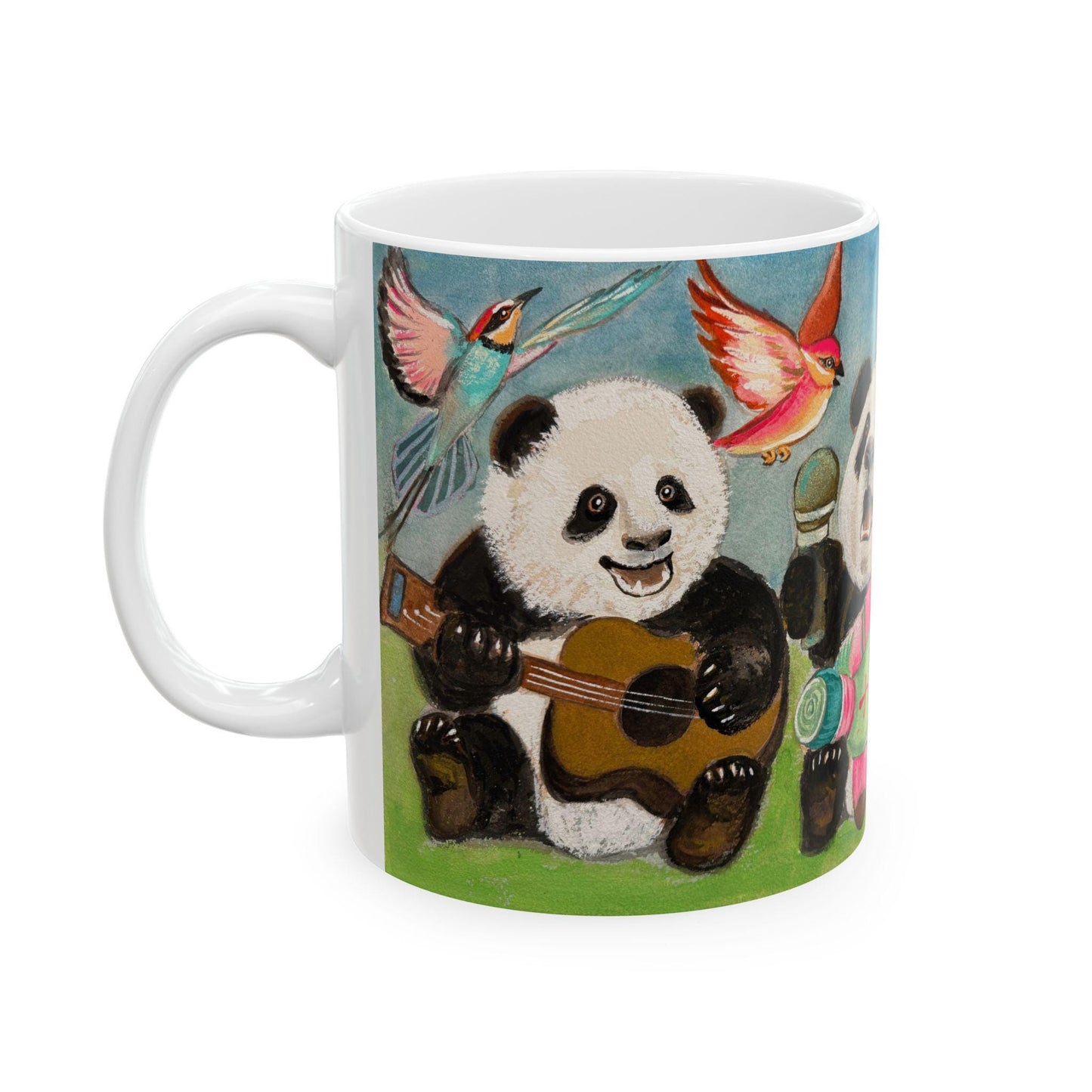 Panda Playtime Ceramic Mug Cute Animal Coffee Cup, Gift for Animal Lovers, Kid-Friendly Drinkware, Fun Birthday Present, Wildlife Lover Gift