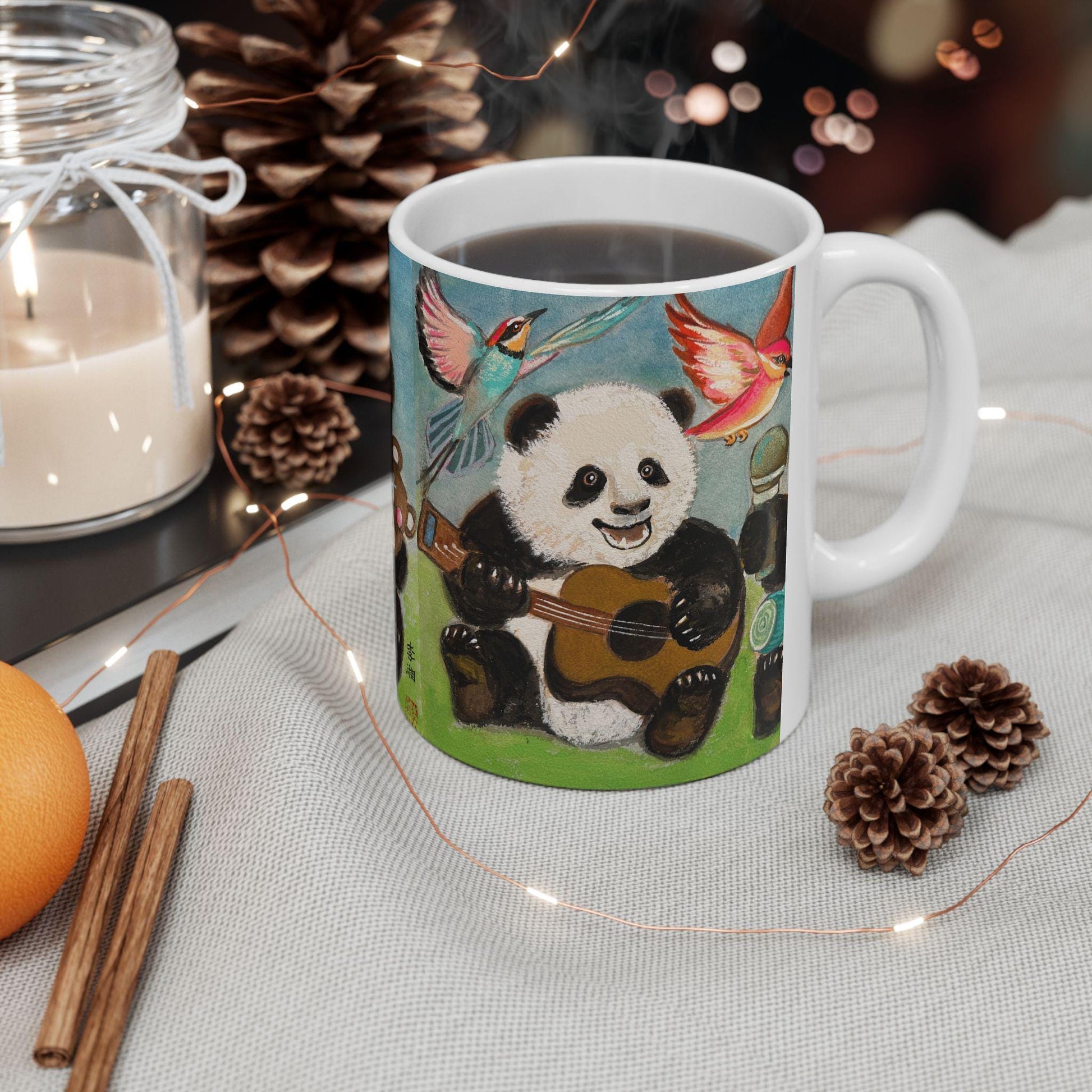 Panda Playtime Ceramic Mug Cute Animal Coffee Cup, Gift for Animal Lovers, Kid-Friendly Drinkware, Fun Birthday Present, Wildlife Lover Gift