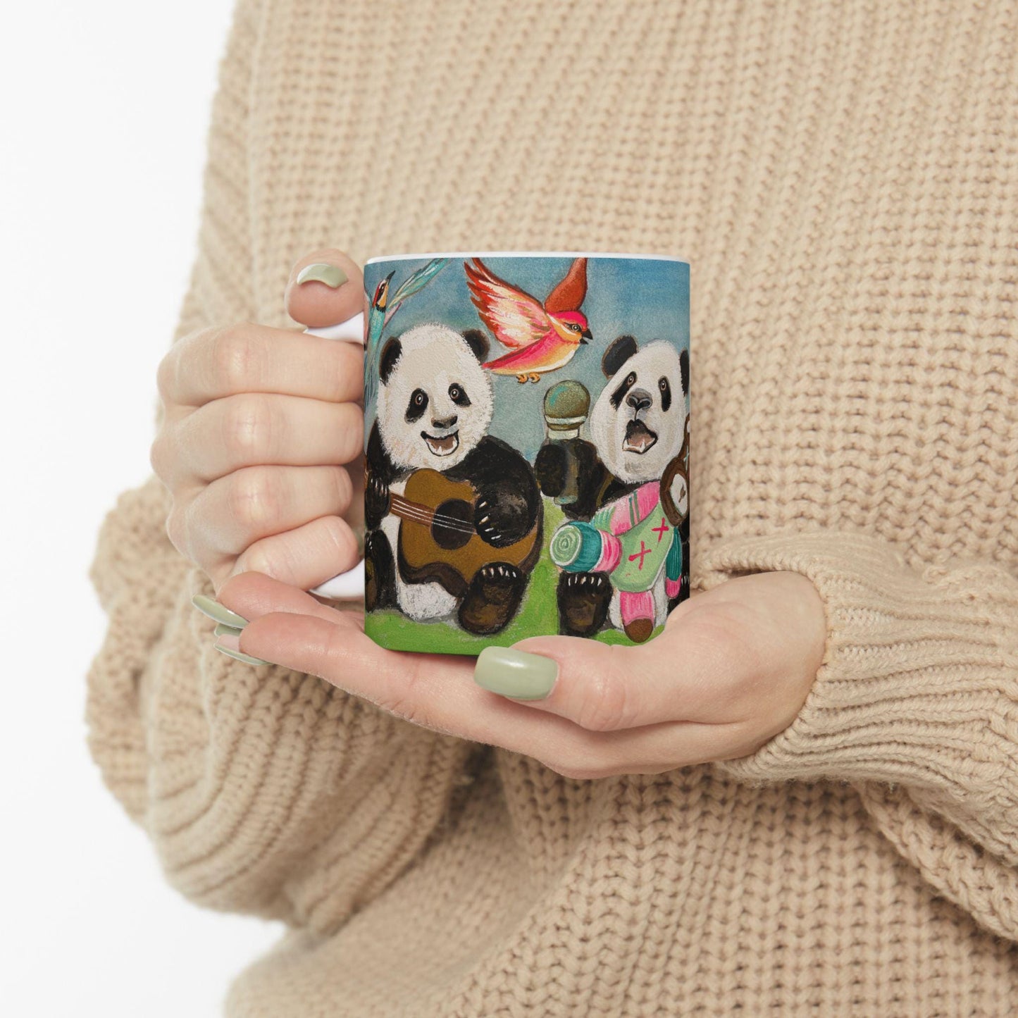 Panda Playtime Ceramic Mug Cute Animal Coffee Cup, Gift for Animal Lovers, Kid-Friendly Drinkware, Fun Birthday Present, Wildlife Lover Gift
