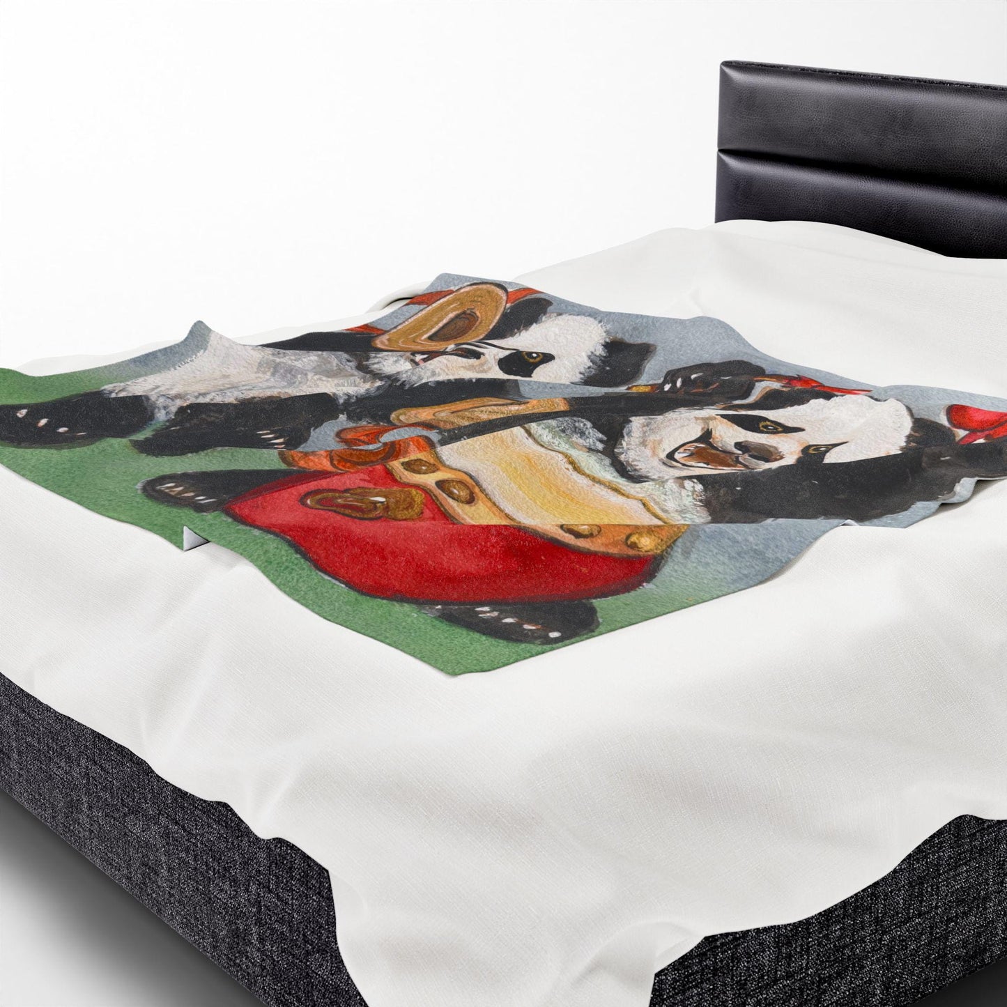 Musical Pandas Velveteen Plush Blanket, Cozy Gift for Kids, Nursery Decor, Fun Animal Blanket, Gift for Birthdays, Baby Showers, Soft Throw