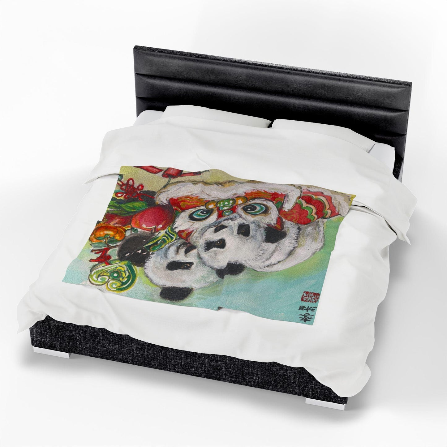 Cozy Panda Plush Blanket, Lion Dance Cute Animal Throw for Kids, Soft Luxury Home Decor, Gift for Birthdays, Nurseries, Holidays