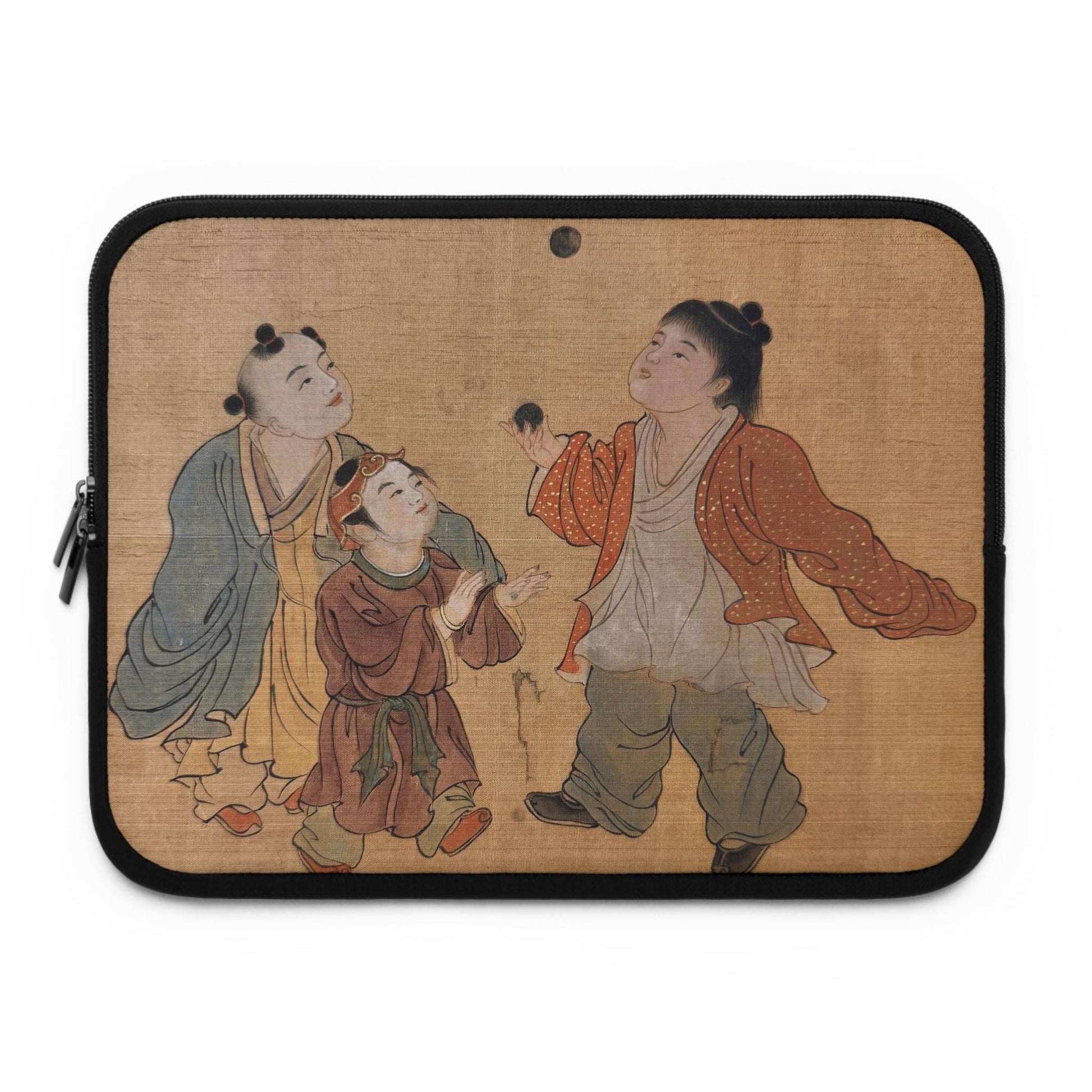 Chinese Watercolor Children Playing Laptop Sleeve, Protective Case for laptops and digital devices, Artistic Cover, Cultural Gift, 5 sizes