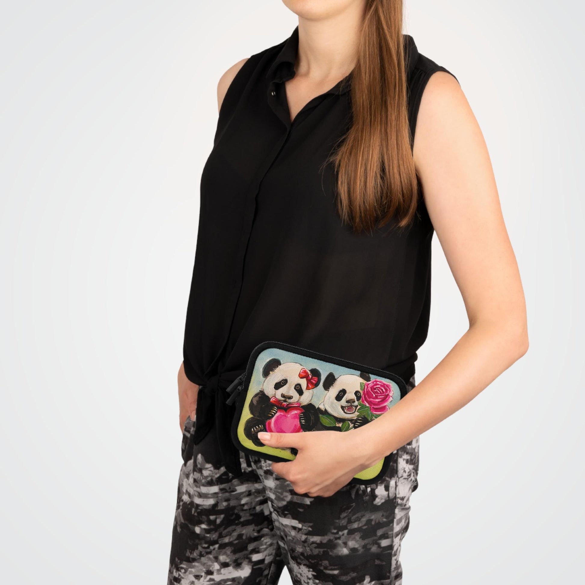 Cute Pandas Laptop Sleeve, Adorable Tech Case, Gift for Students, Valentine's Day Present, Pandas in Love, Back to School, 5 sizes available