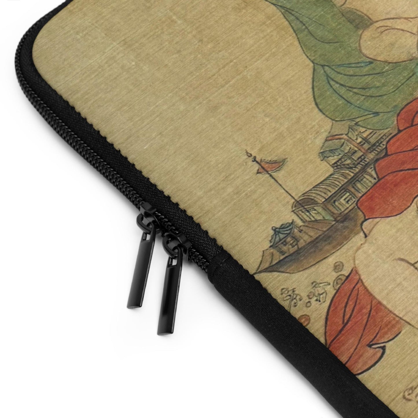 Chinese Watercolor of Babies Playing Laptop Sleeve, Protective Case for laptops and digital devices, Artistic Cover, available in 5 sizes